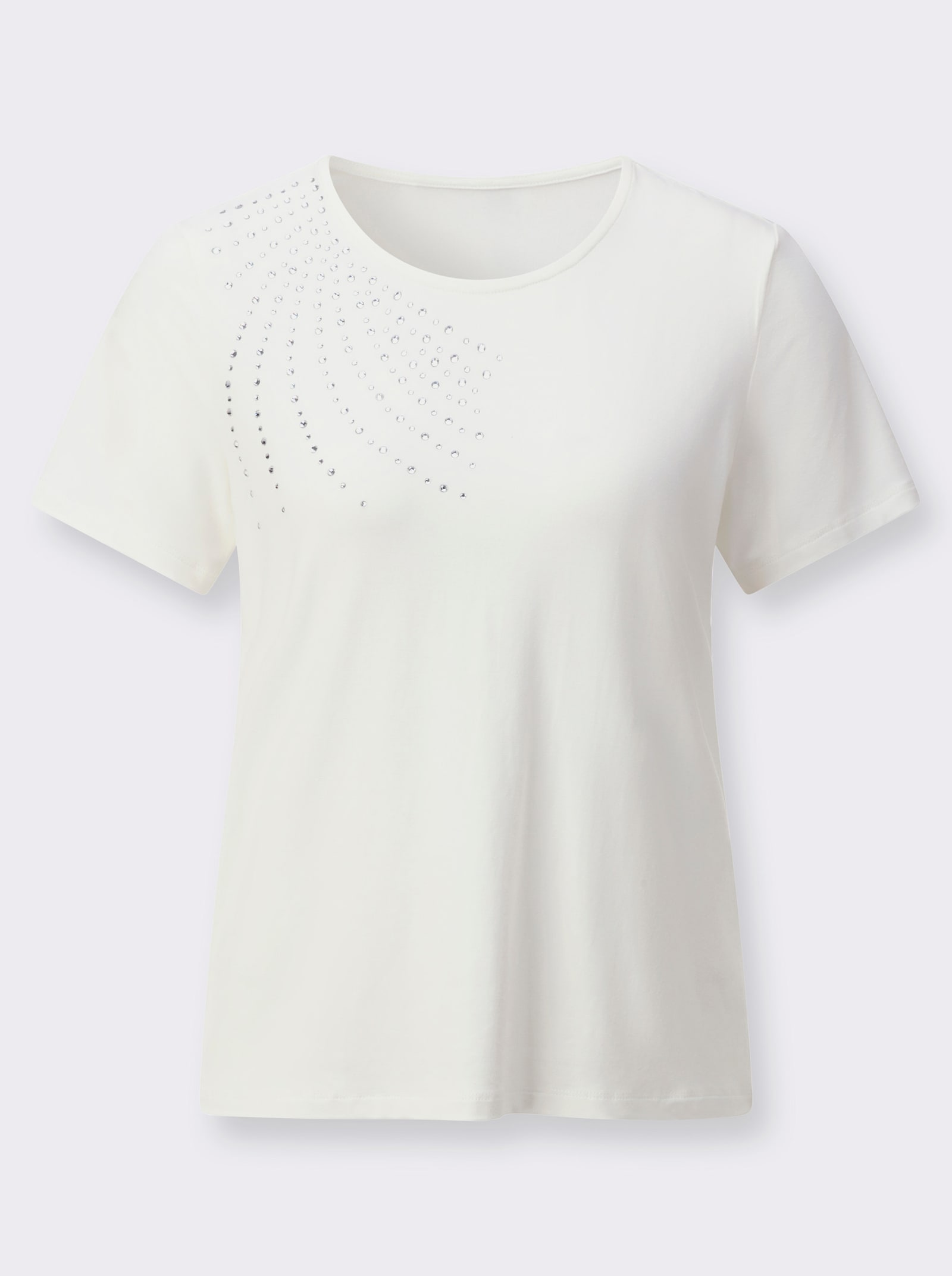 Shirt mit Glitzersteinchen - ecru