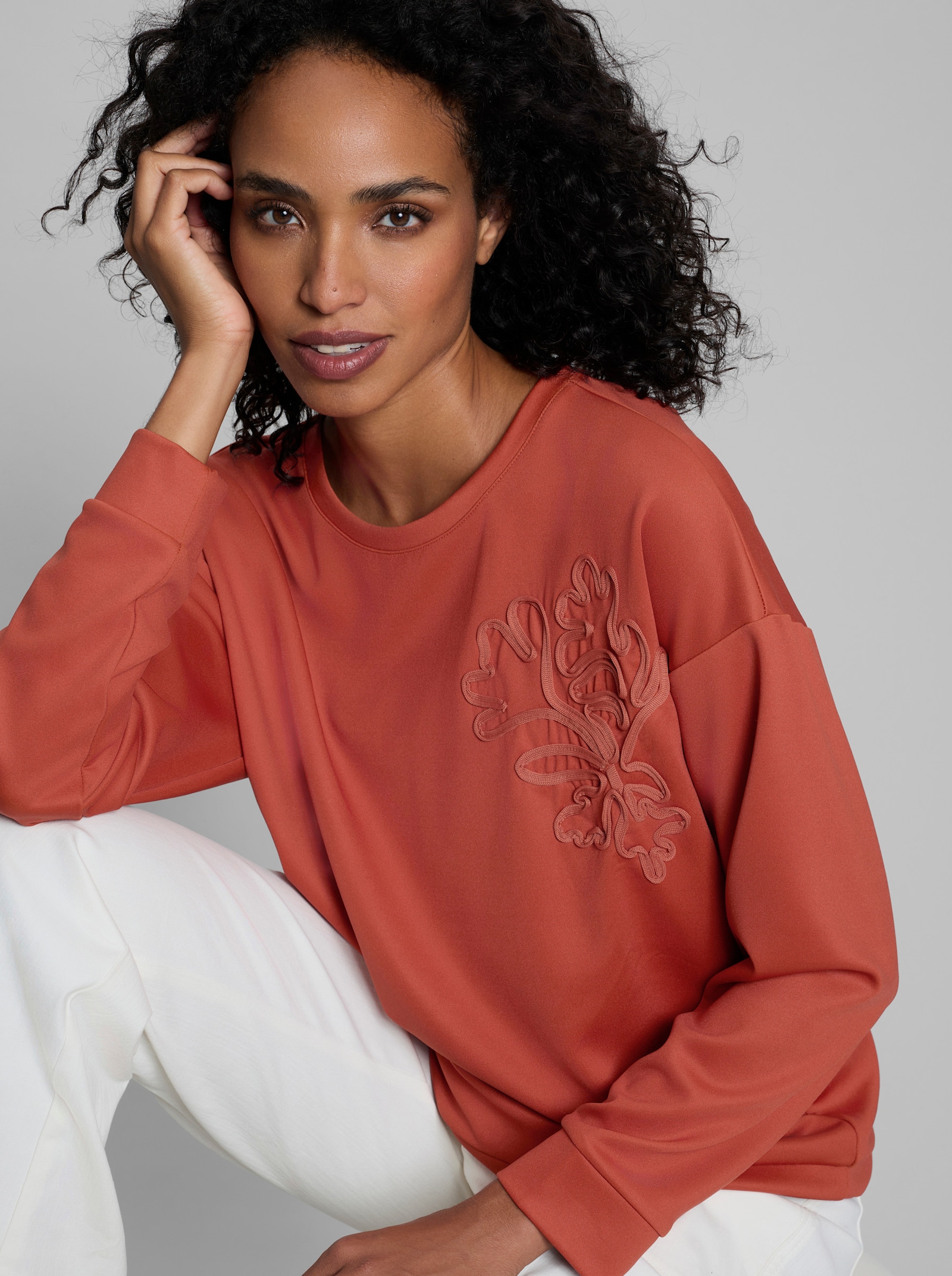heine Sweatshirt mit Applikation - terra