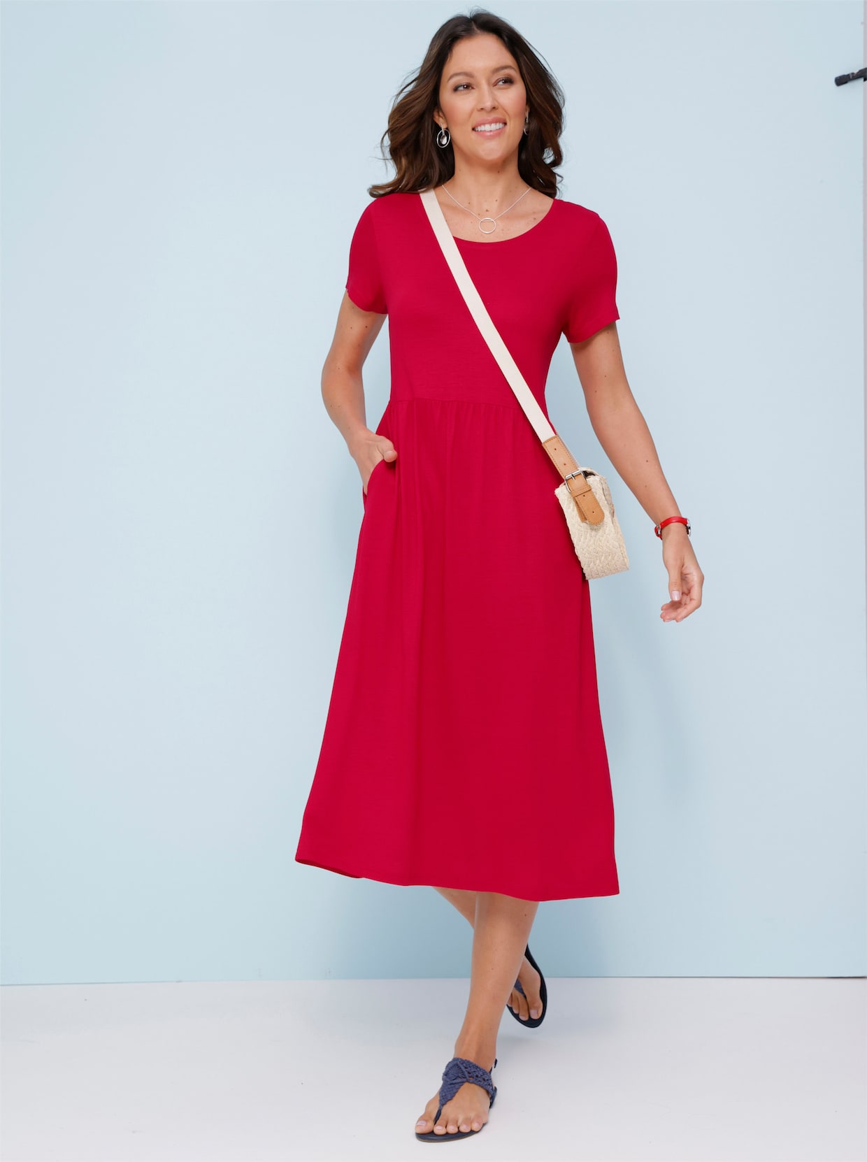 Jersey jurk - rood