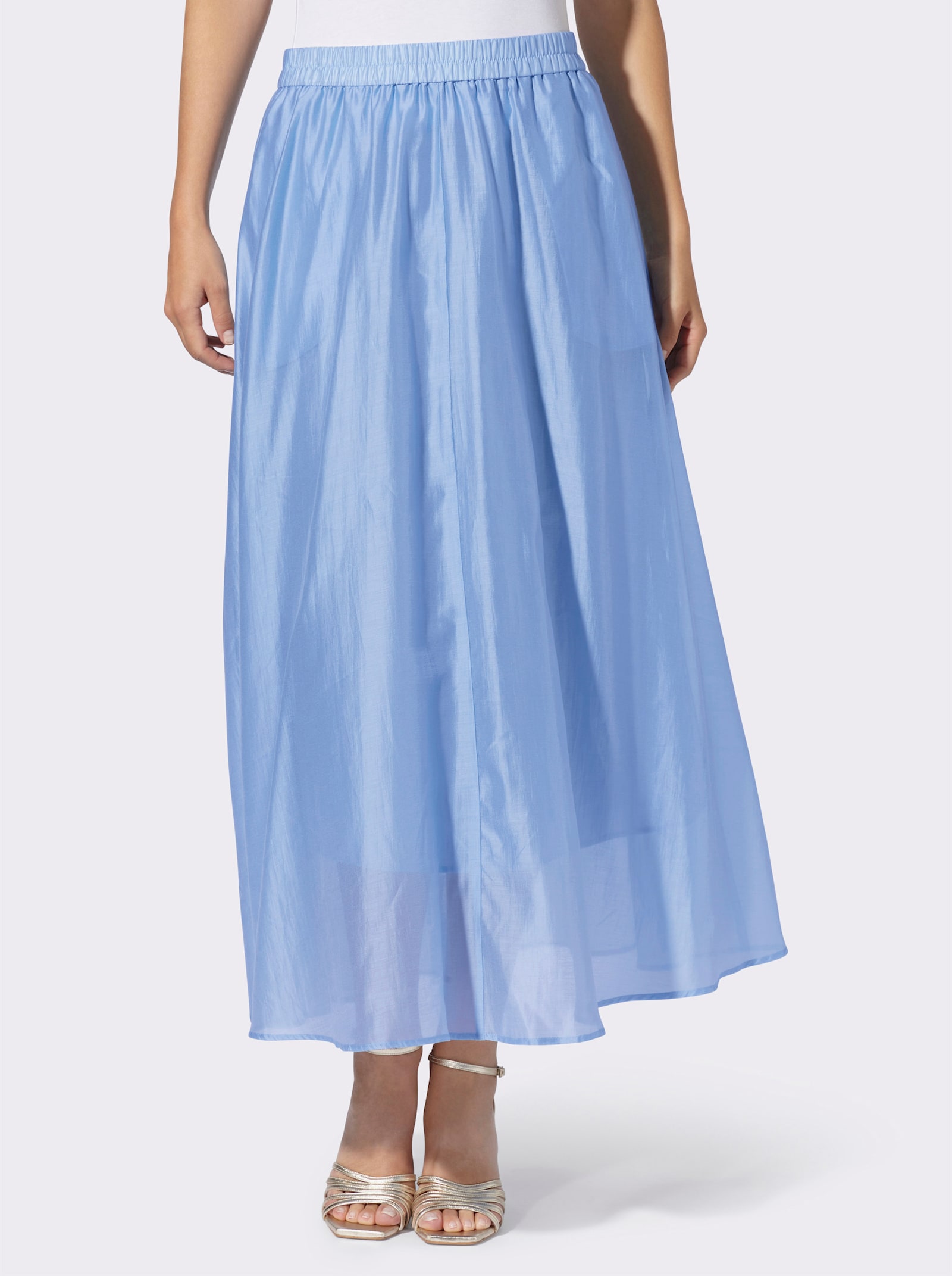 heine Schlupfrock mit seidigem Glanz - eisblau