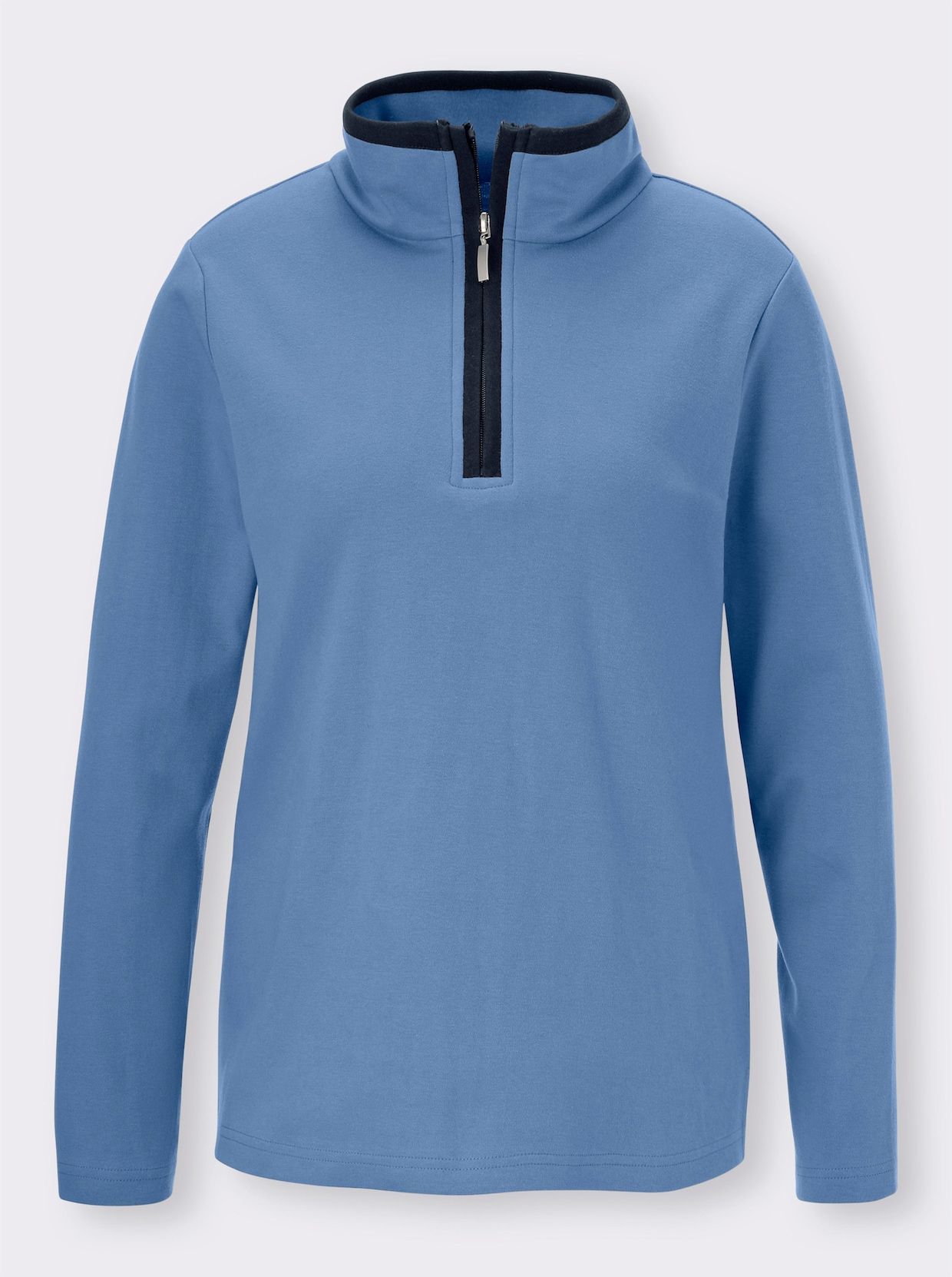 Sweatshirt met schipperskraag - middenblauw
