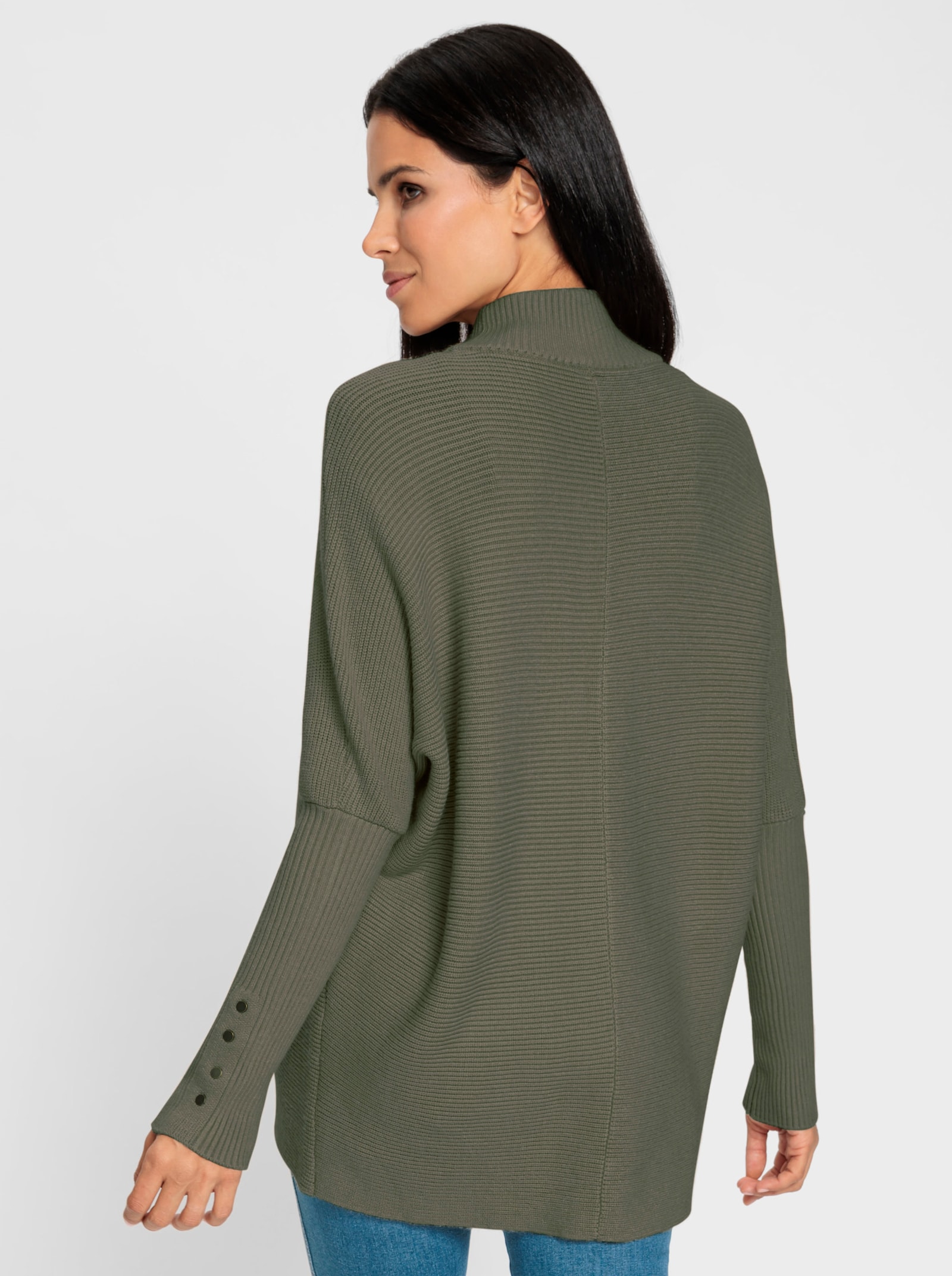 heine Pullover mit Fledermausärmeln - khaki