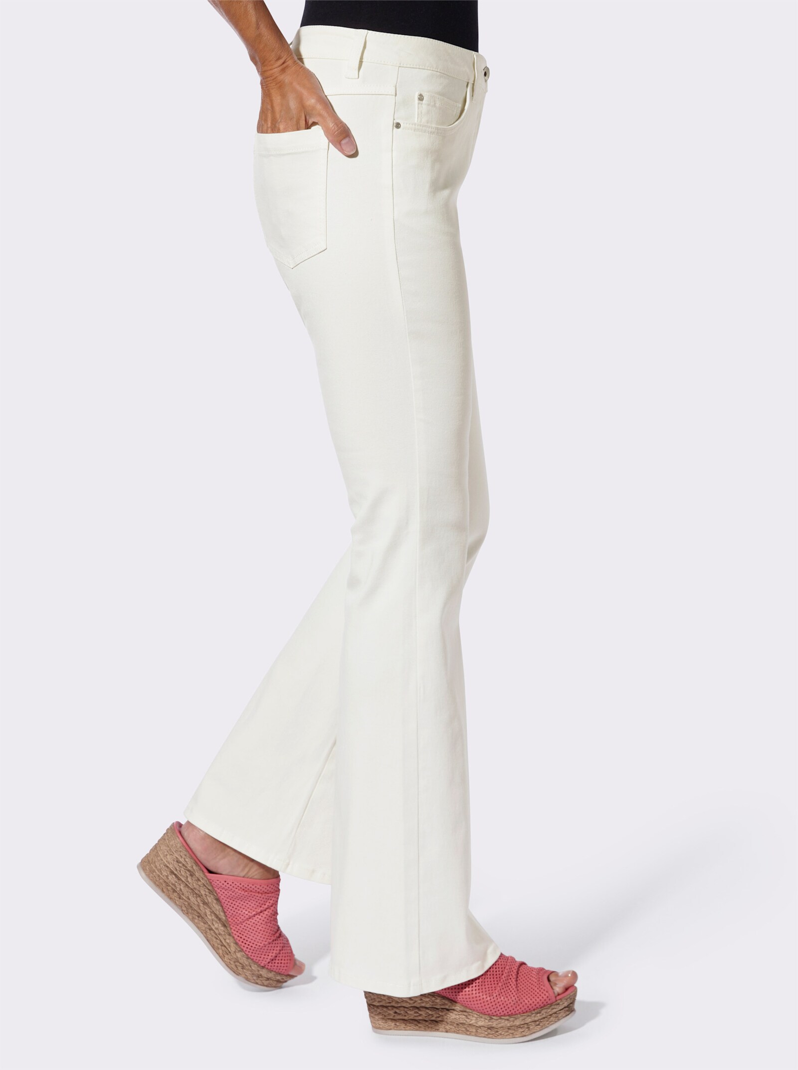 Schlagjeans in 5-Pocket-Form - weiß