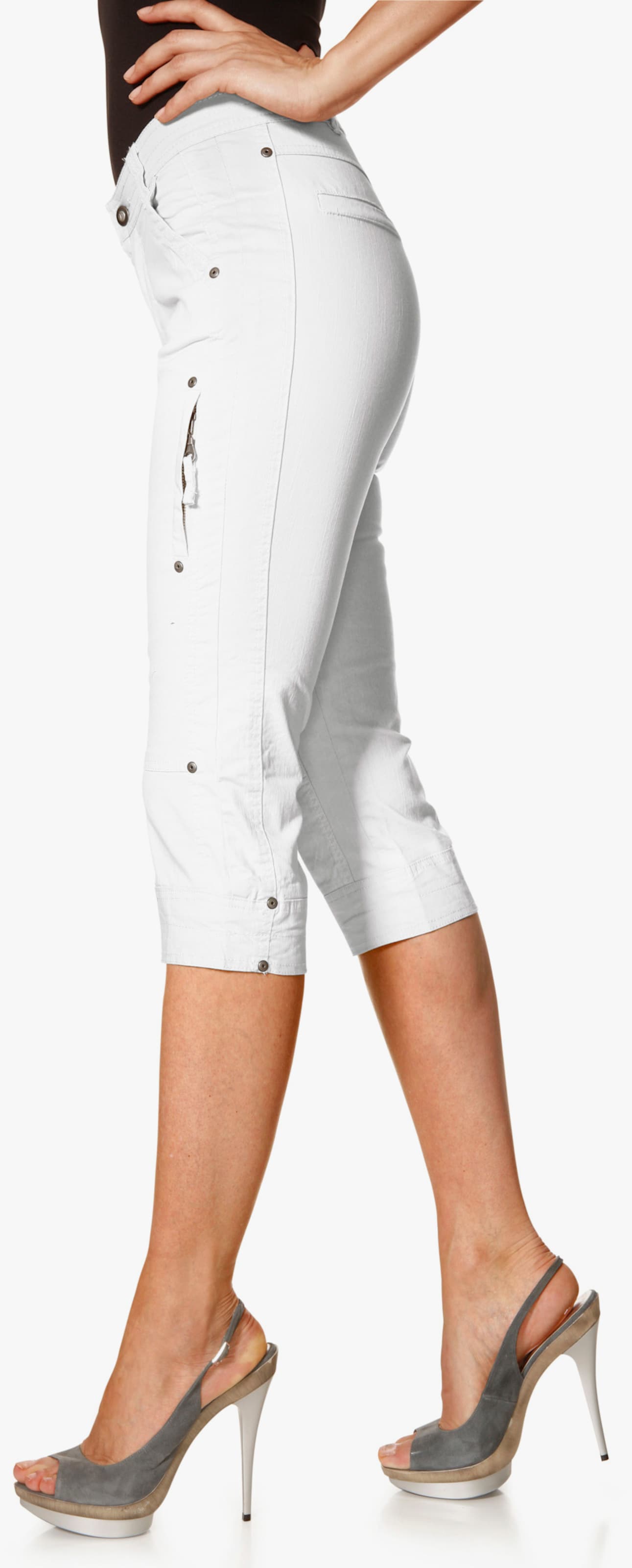 heine Caprihose aus Baumwoll-Stretch - weiss