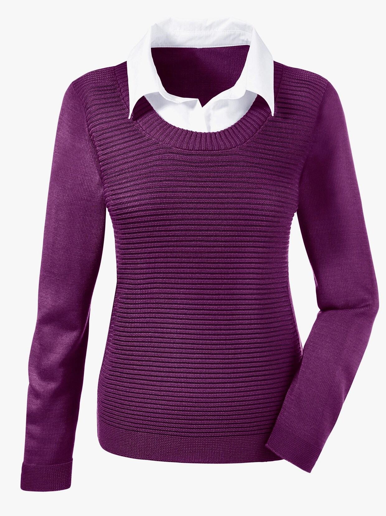 2-in-1-Pullover - brombeer