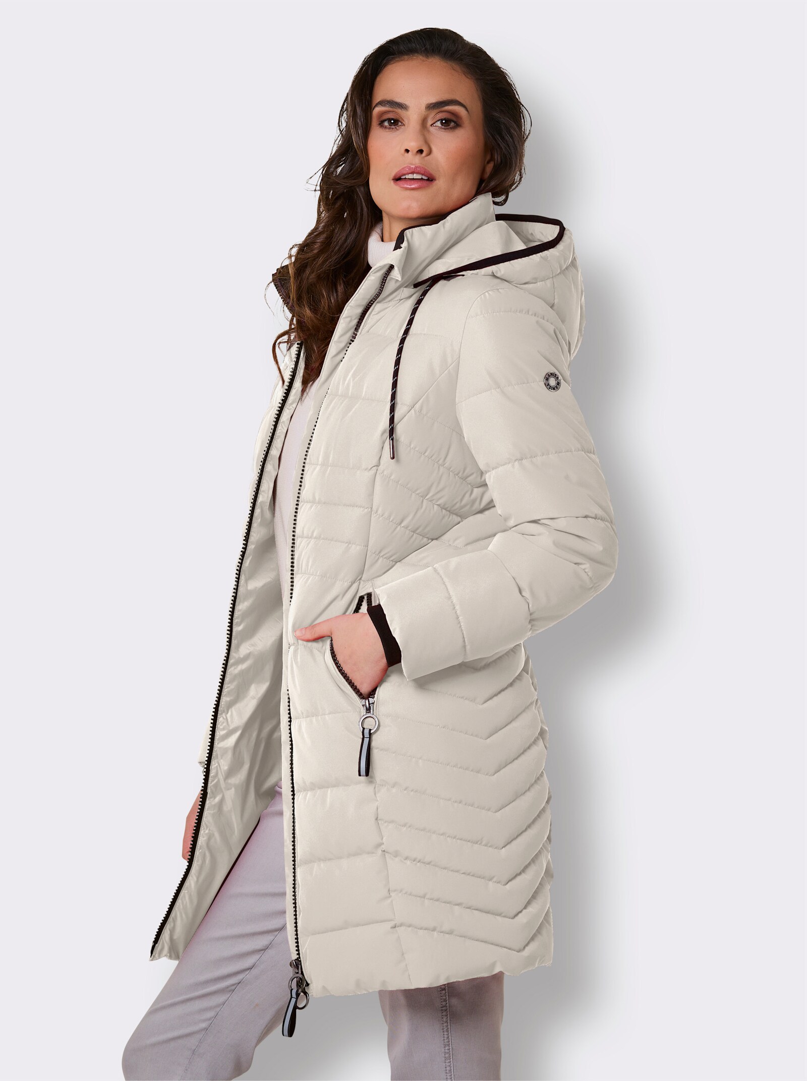 Manisa Regenmantel mit Reflektor-Details - champagner