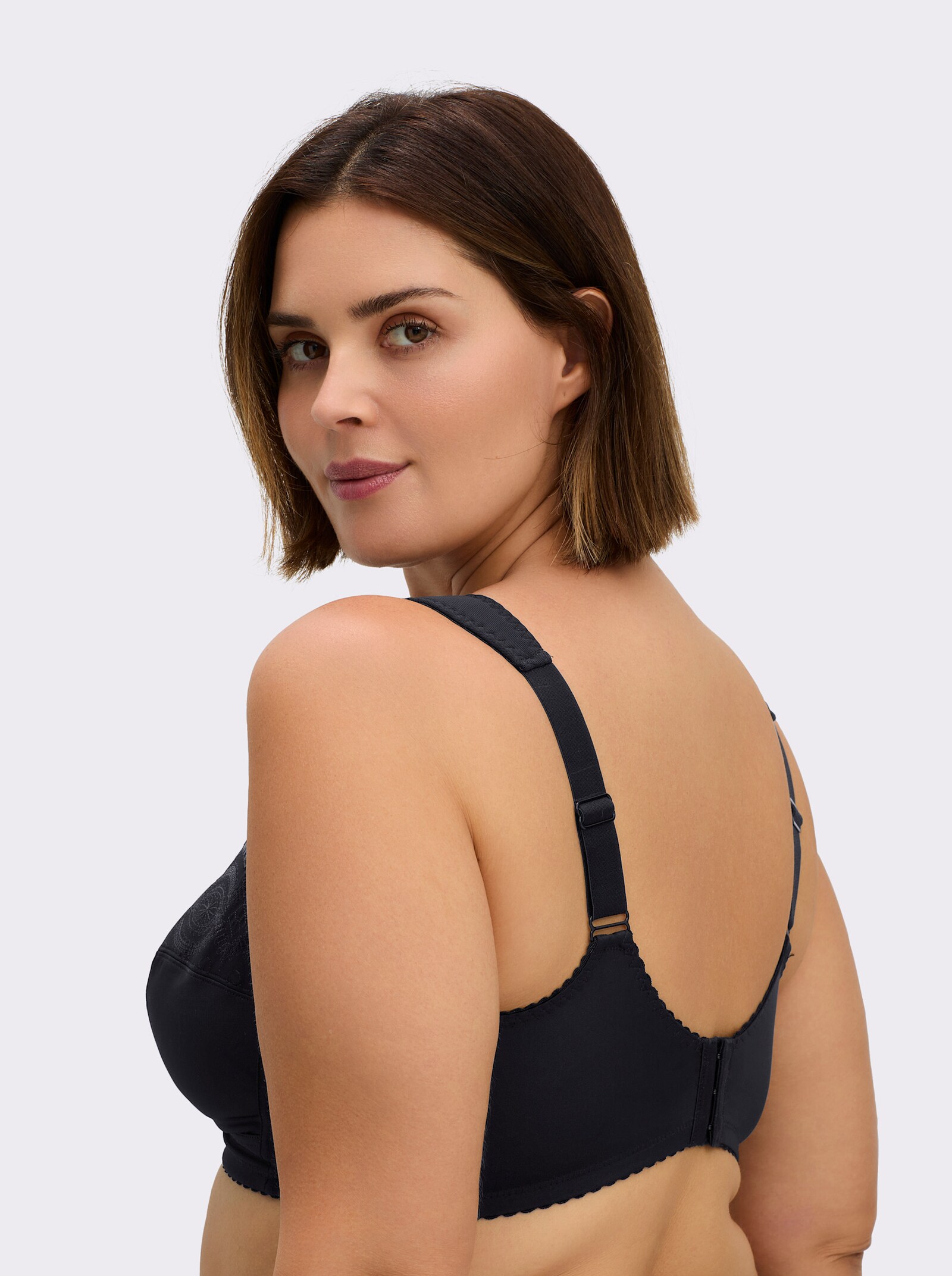 wäschepur Entlastungs-BH ohne Bügel mit Spitze - schwarz + bordeaux