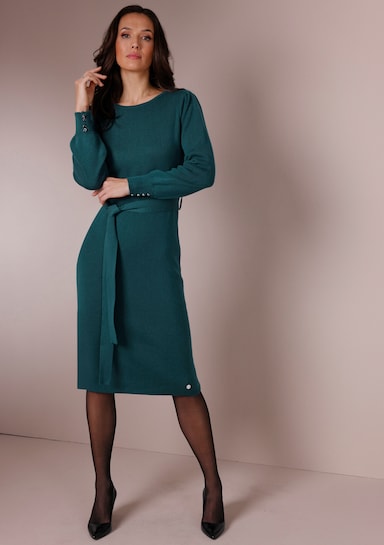 CREATION L PREMIUM Merino-Mix-Strickkleid - petrol