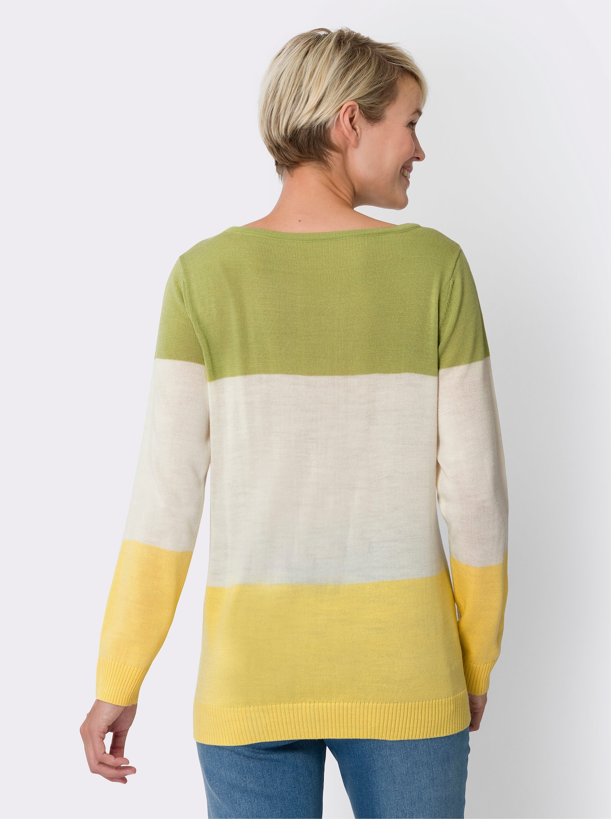Pletený svetr - světlezelená-citronová