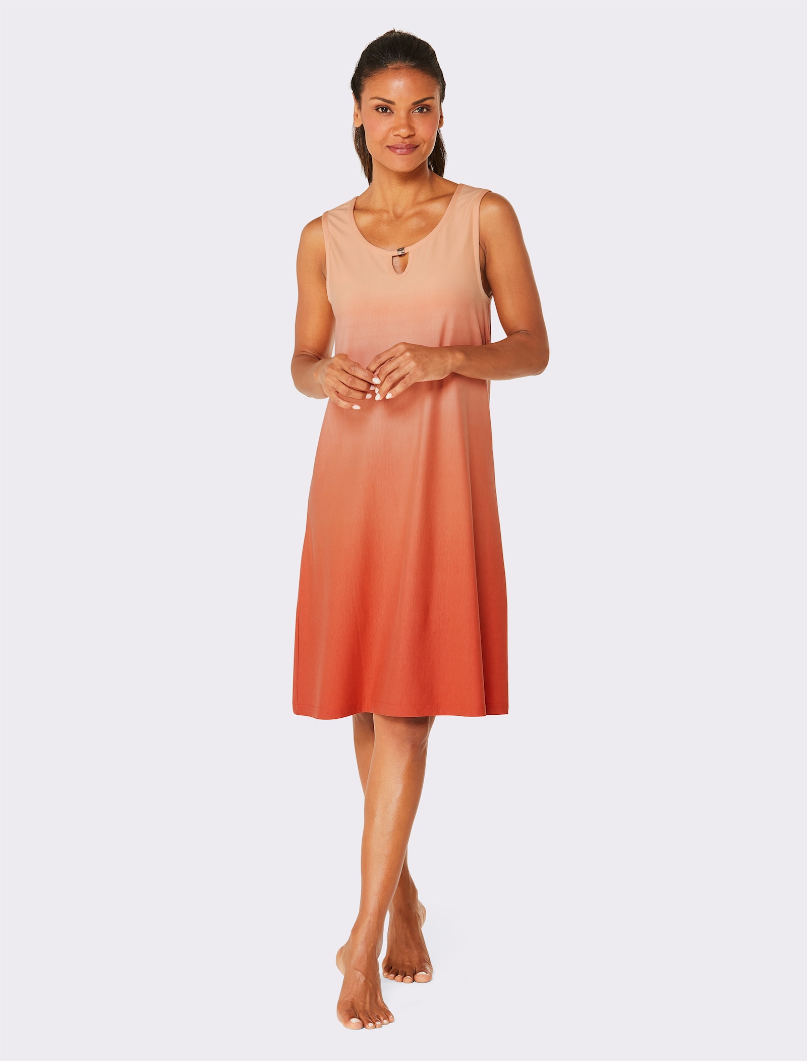 feel good Sommerkleid in A-Linie - apricot-terra