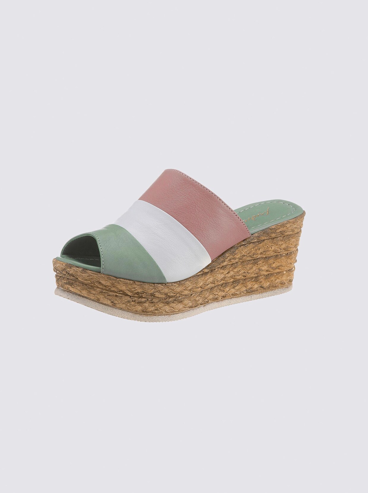 Andrea Conti Pantolette - mint-rosé-gestreift