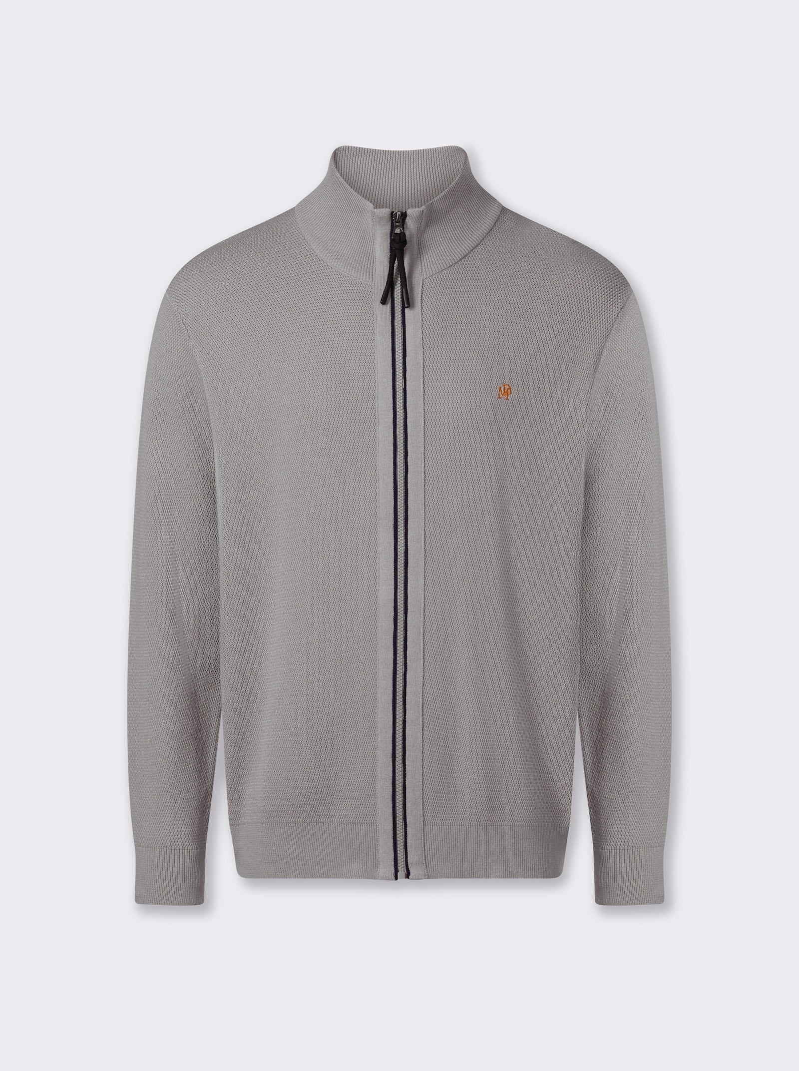 Marco Donati Shirtjacke mit Strukturmuster, Baumwolle - steingrau-marine