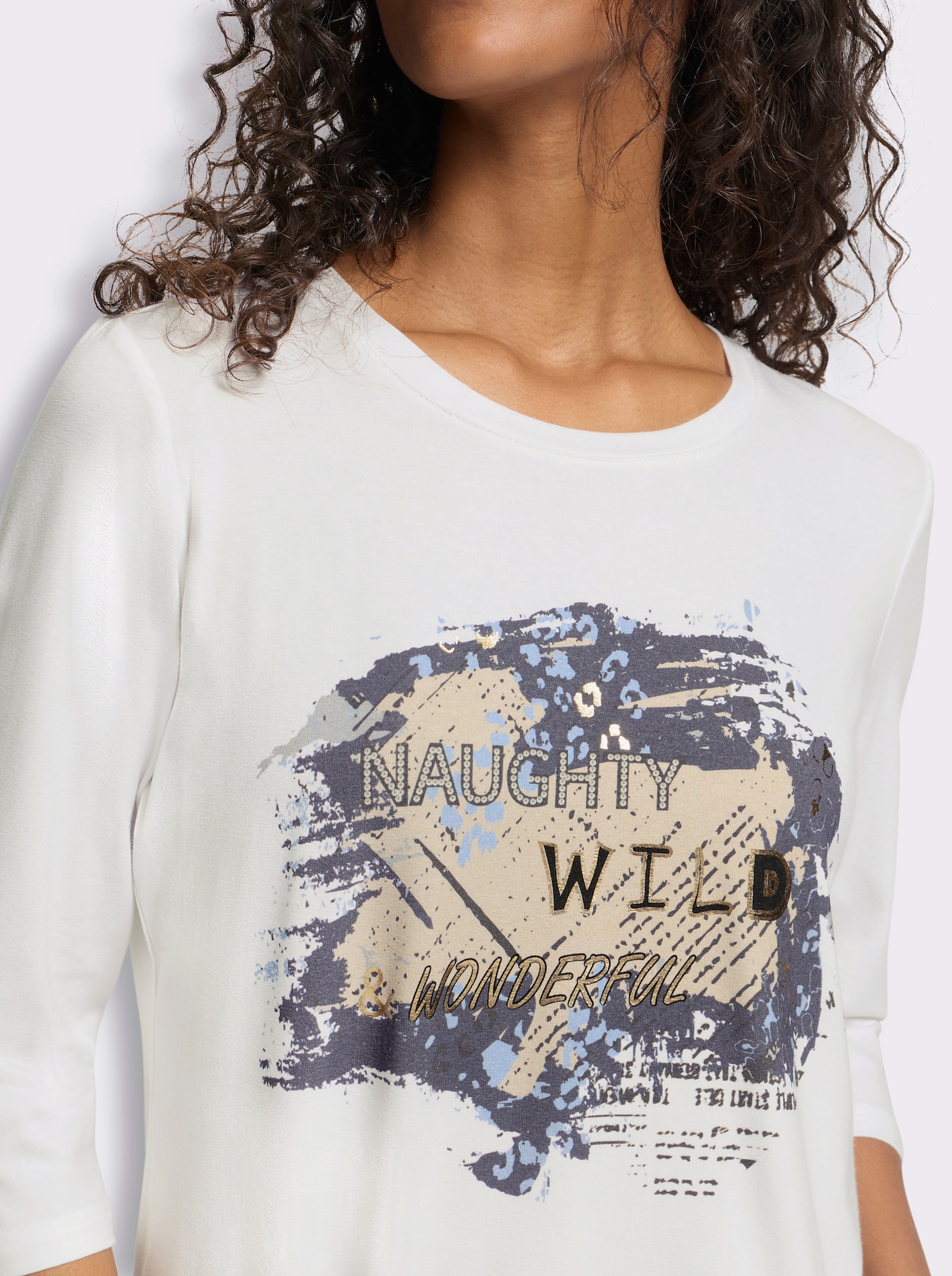 heine Shirt mit Folienprint - weiß