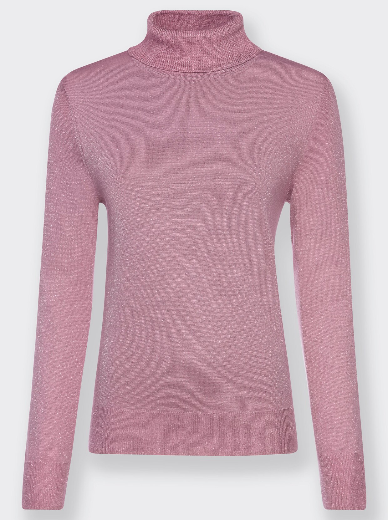 Rollkragenpullover - altrosa-meliert