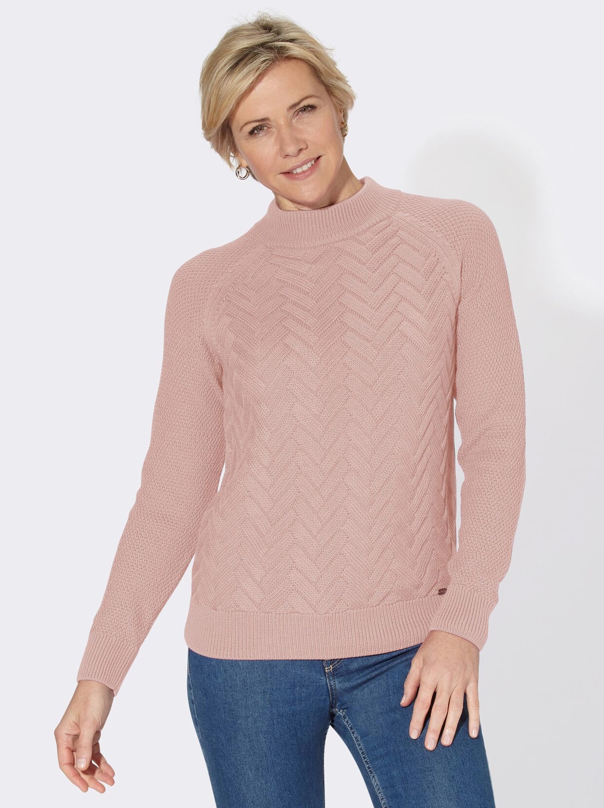 Stehkragenpullover - puder