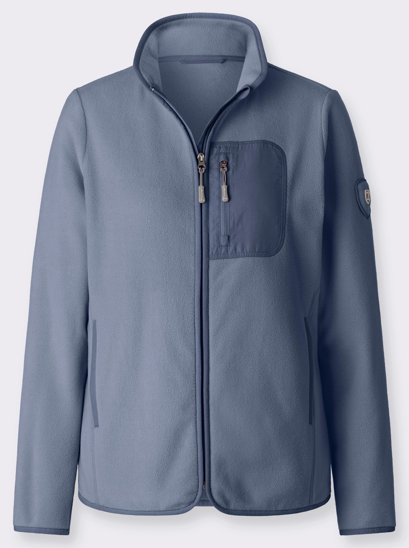 Fleecejacke mit Reißverschluss - taubenblau