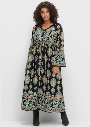 sheego by Joe Browns Maxikleid - schwarz-gemustert