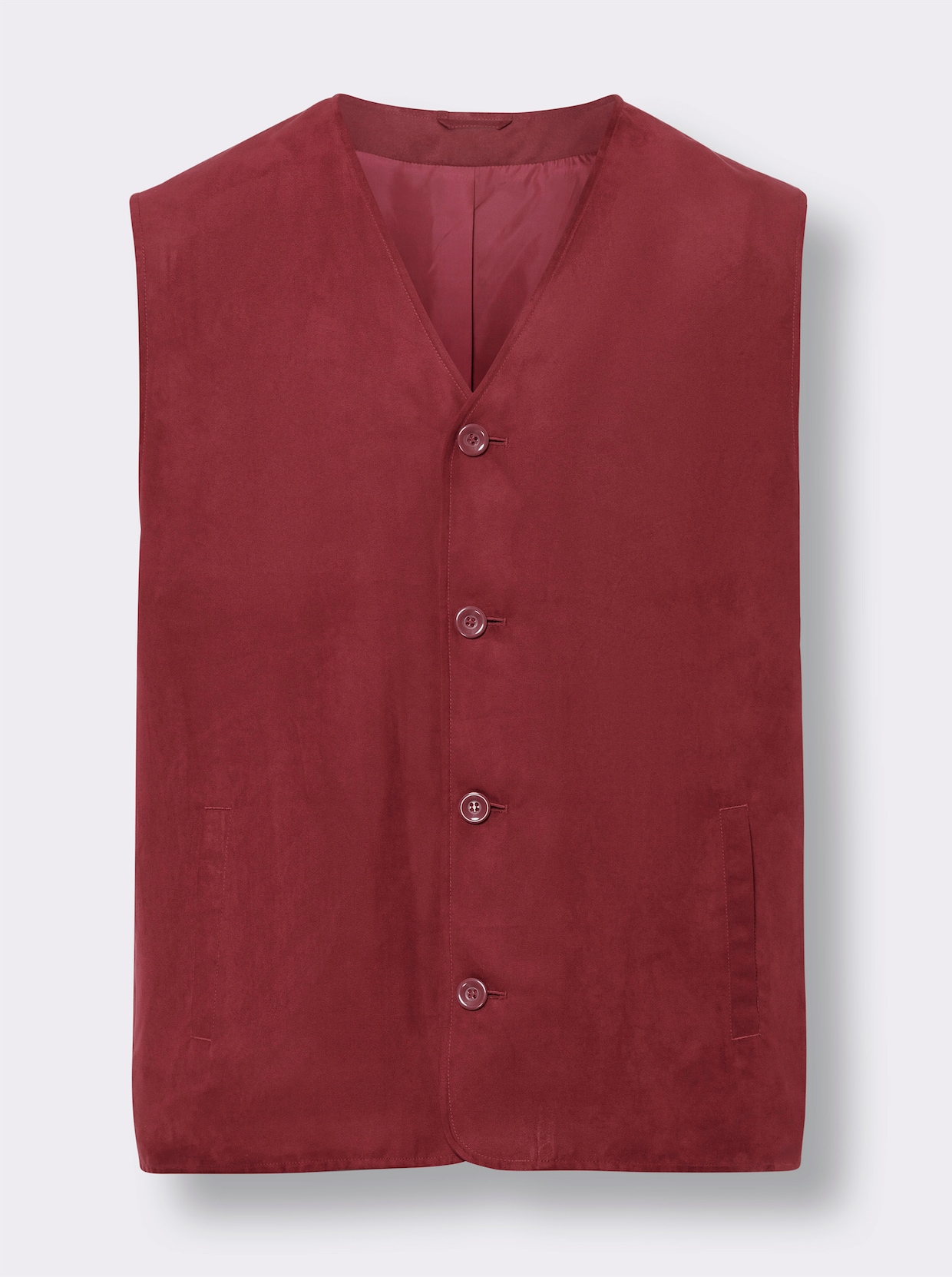 Velours gilet - donkerrood