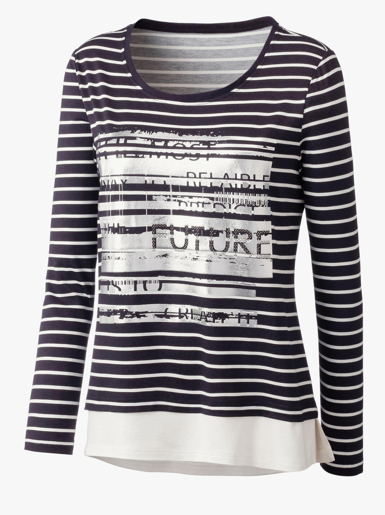 2-in-1-Shirt - marine-ecru-gestreift