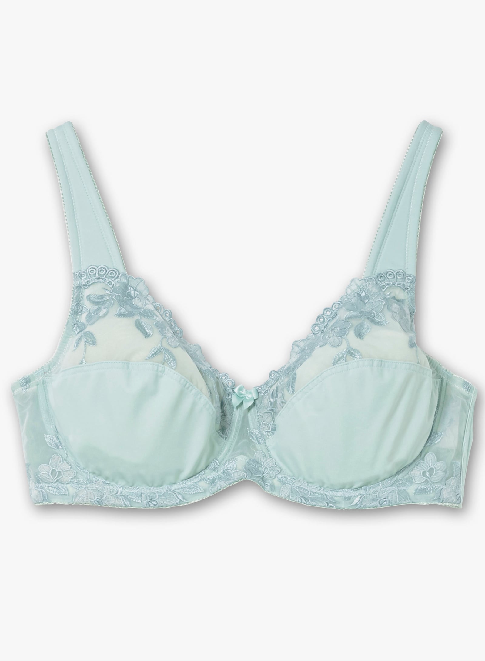 sheego Bügel-BH mit leicht transparenter Spitze - kalkmint