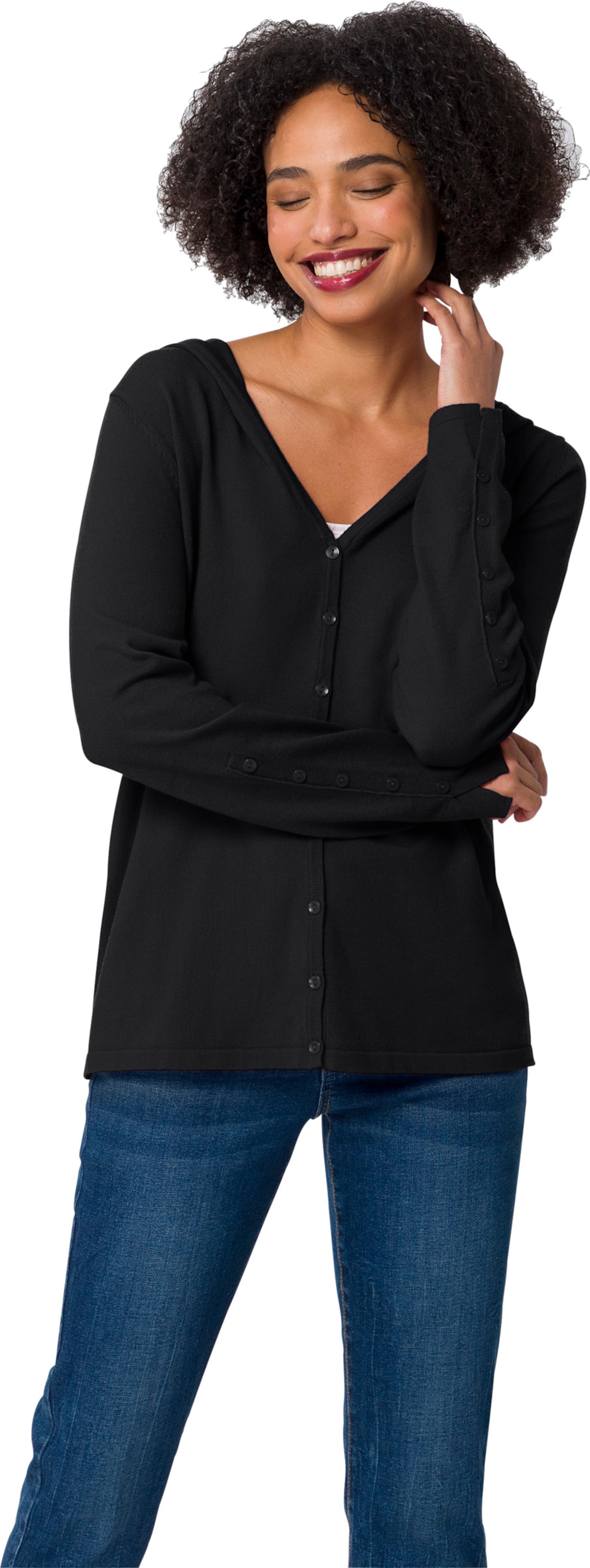 Thumbnail - Kapuzenstrickjacke