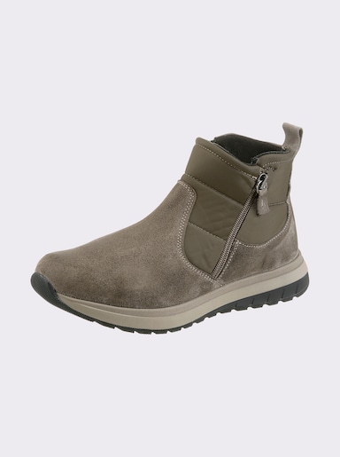 airsoft modern+ Stiefelette mit Doppel-Reißverschluss - sesam