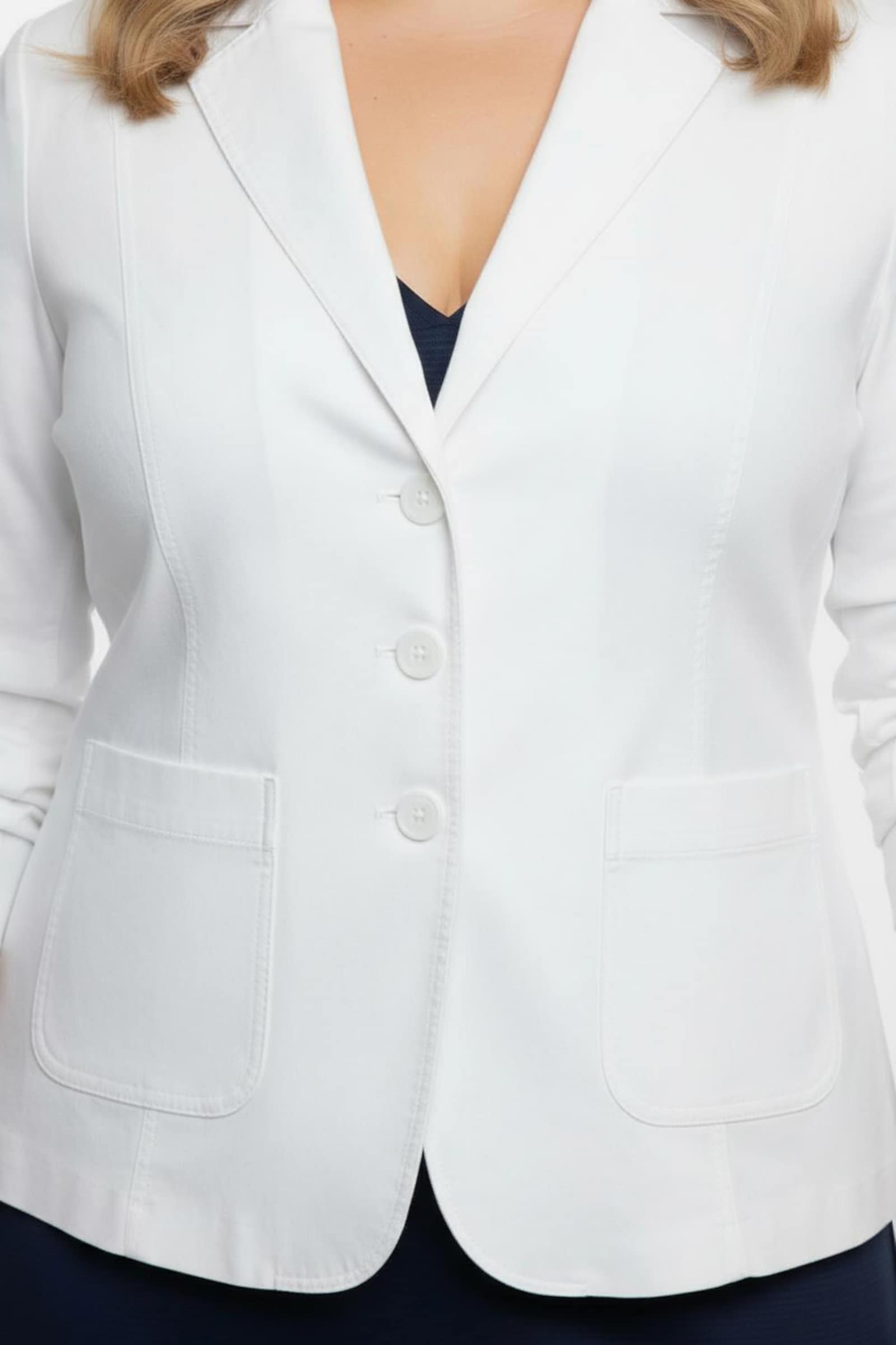 Jackenblazer mit Schulterpolstern - weiß