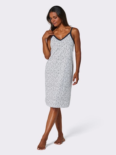 wäschepur Nachthemden - weiß-bedruckt + schwarz-bedruckt