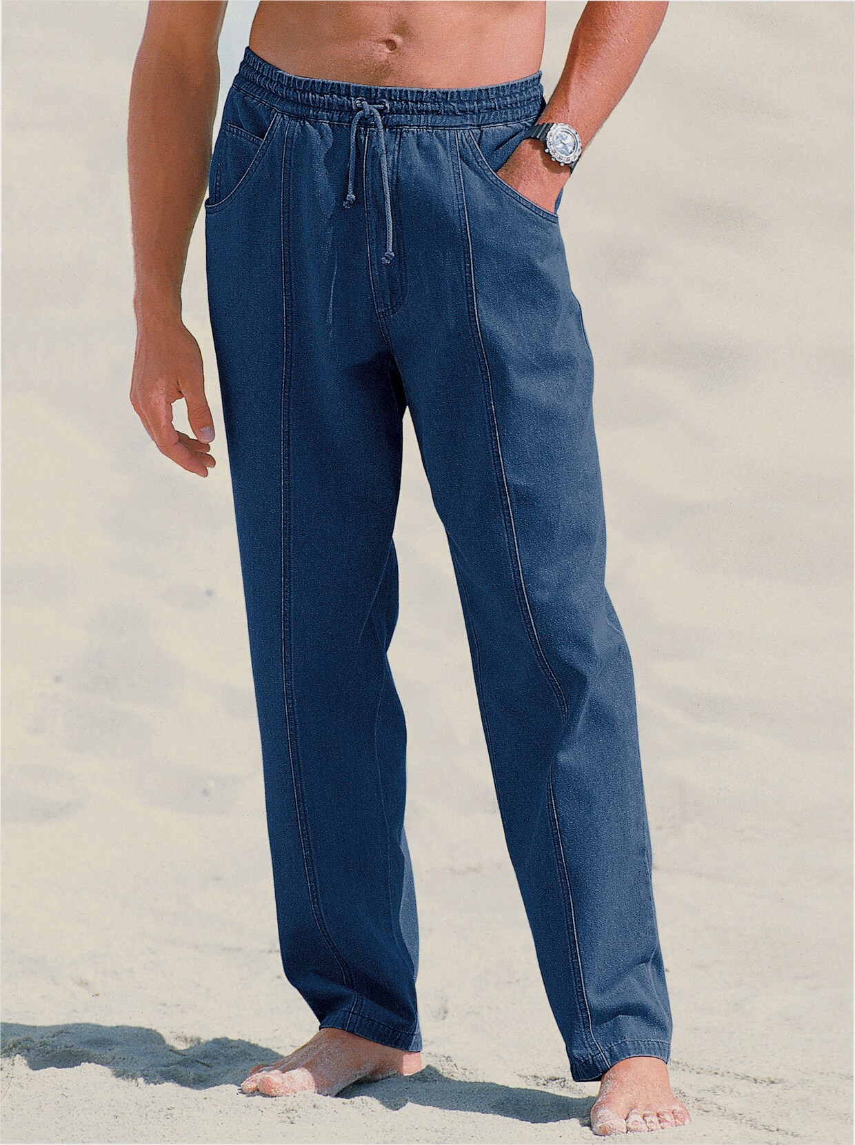 Comfortbroek - blue-stonewashed