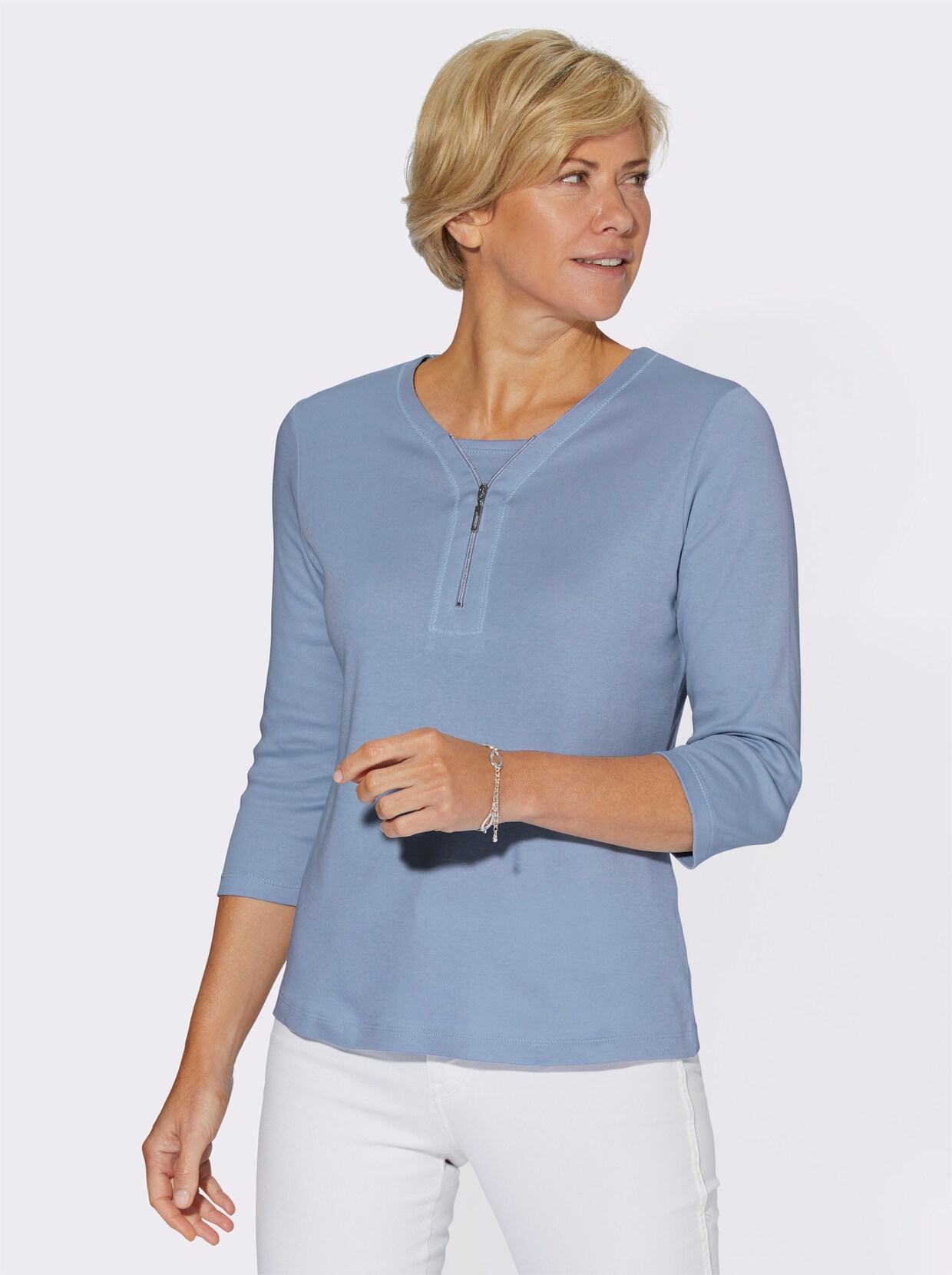 3/4-Arm-Shirt - bleu