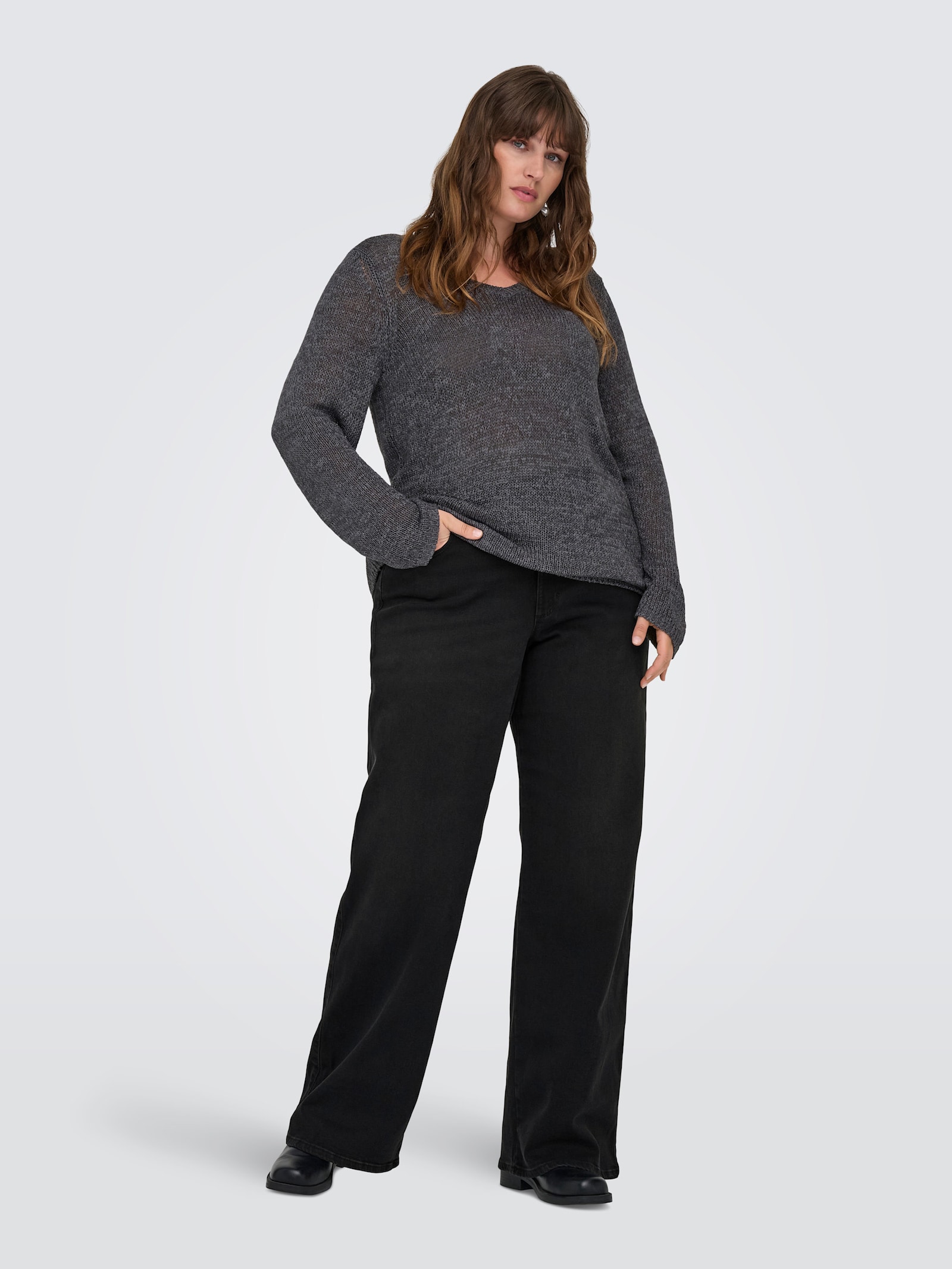 ONLY CARMAKOMA High-waist-Jeans - washed black