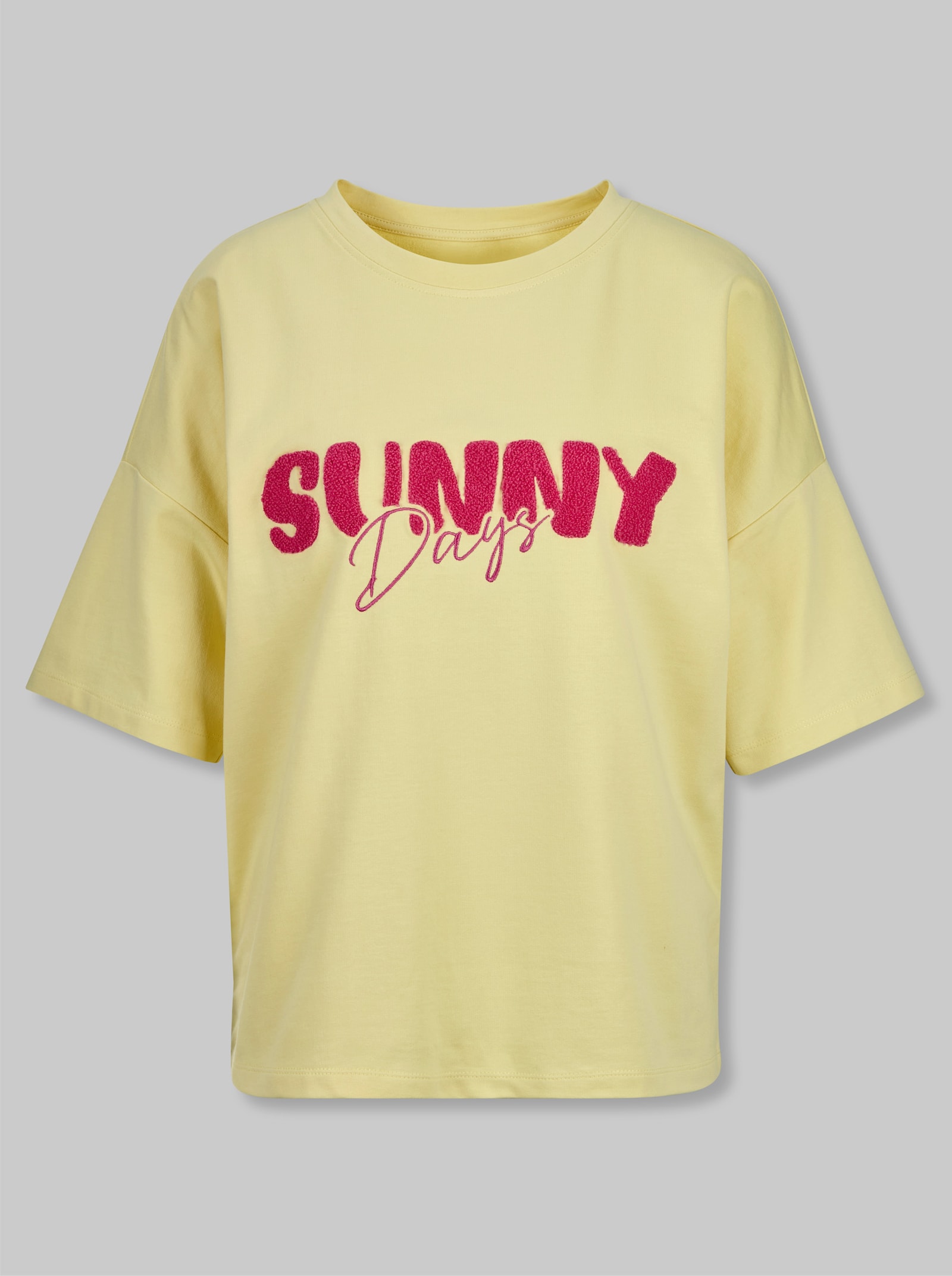 heine Sweatshirt mit Teddy-Schriftzug - zitrone