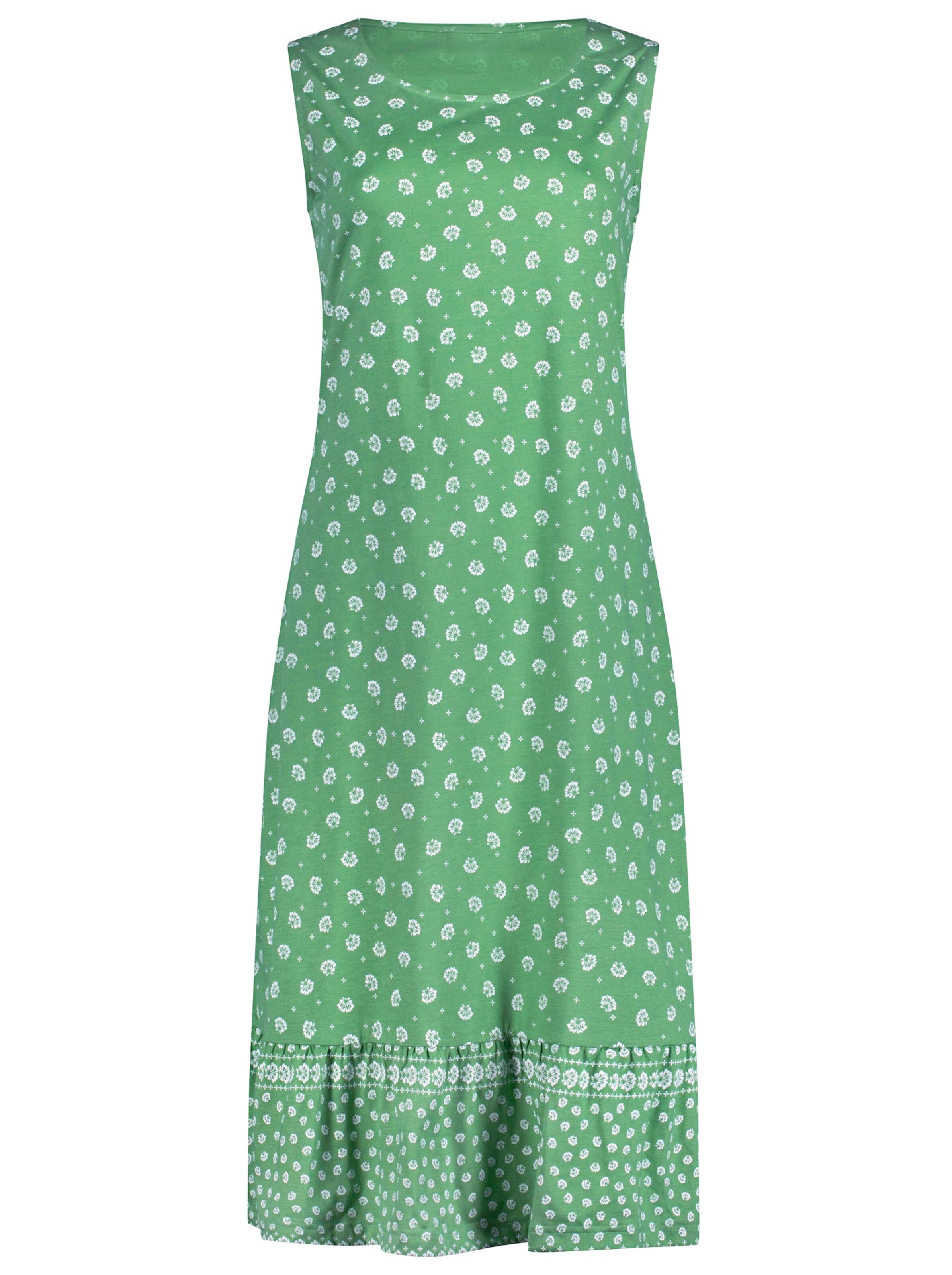 Kleid - grün-gemustert