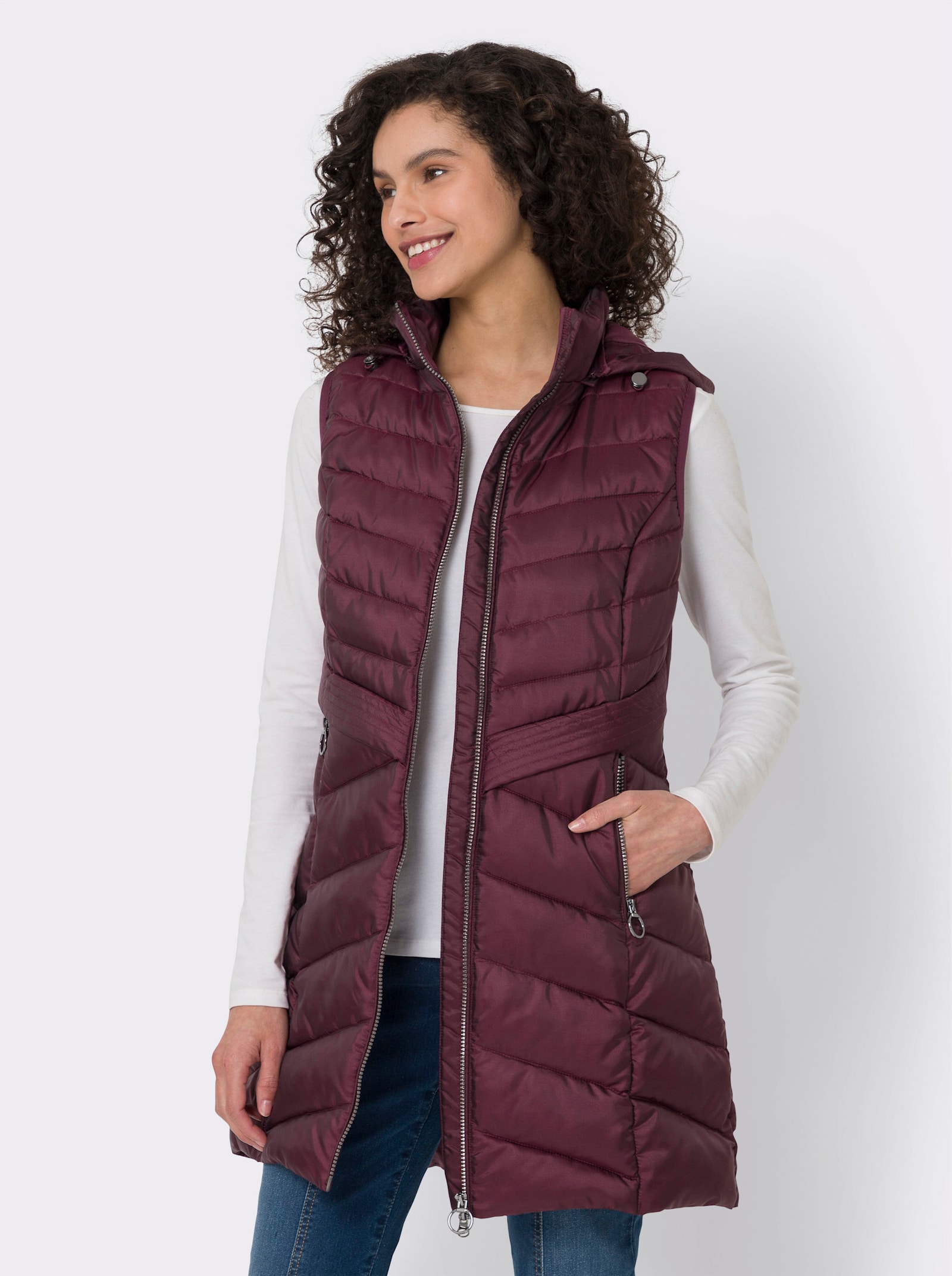 heine Bodywarmer met afneembare capuchon - bordeaux
