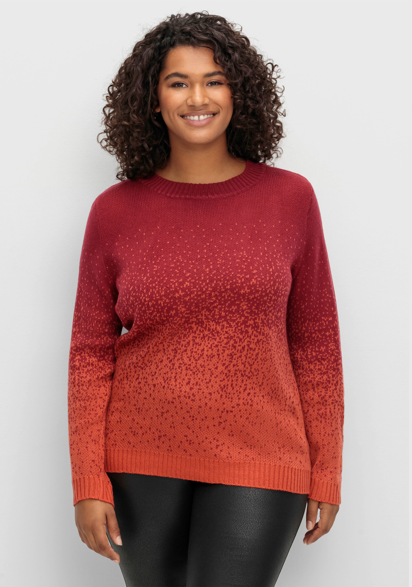 Jacquardpullover aus Jacquard-Strick - dunkelrot-gemustert