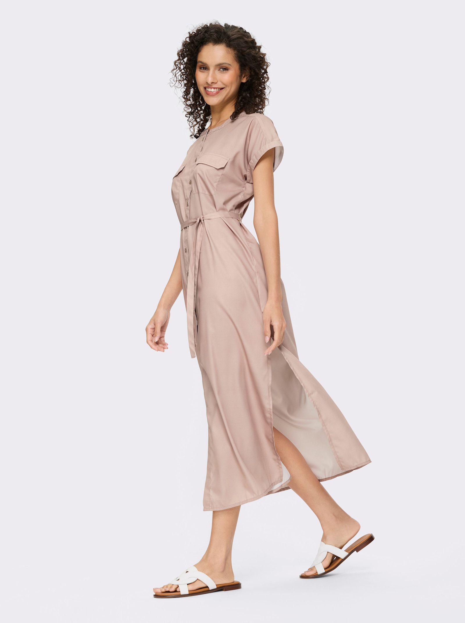 heine Sommerkleid inklusive Bindegürtel - sesam