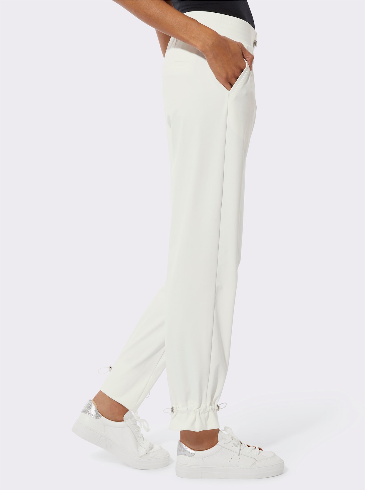 Jogg Pants in bequemer Jersey-Stretch-Qualität - ecru