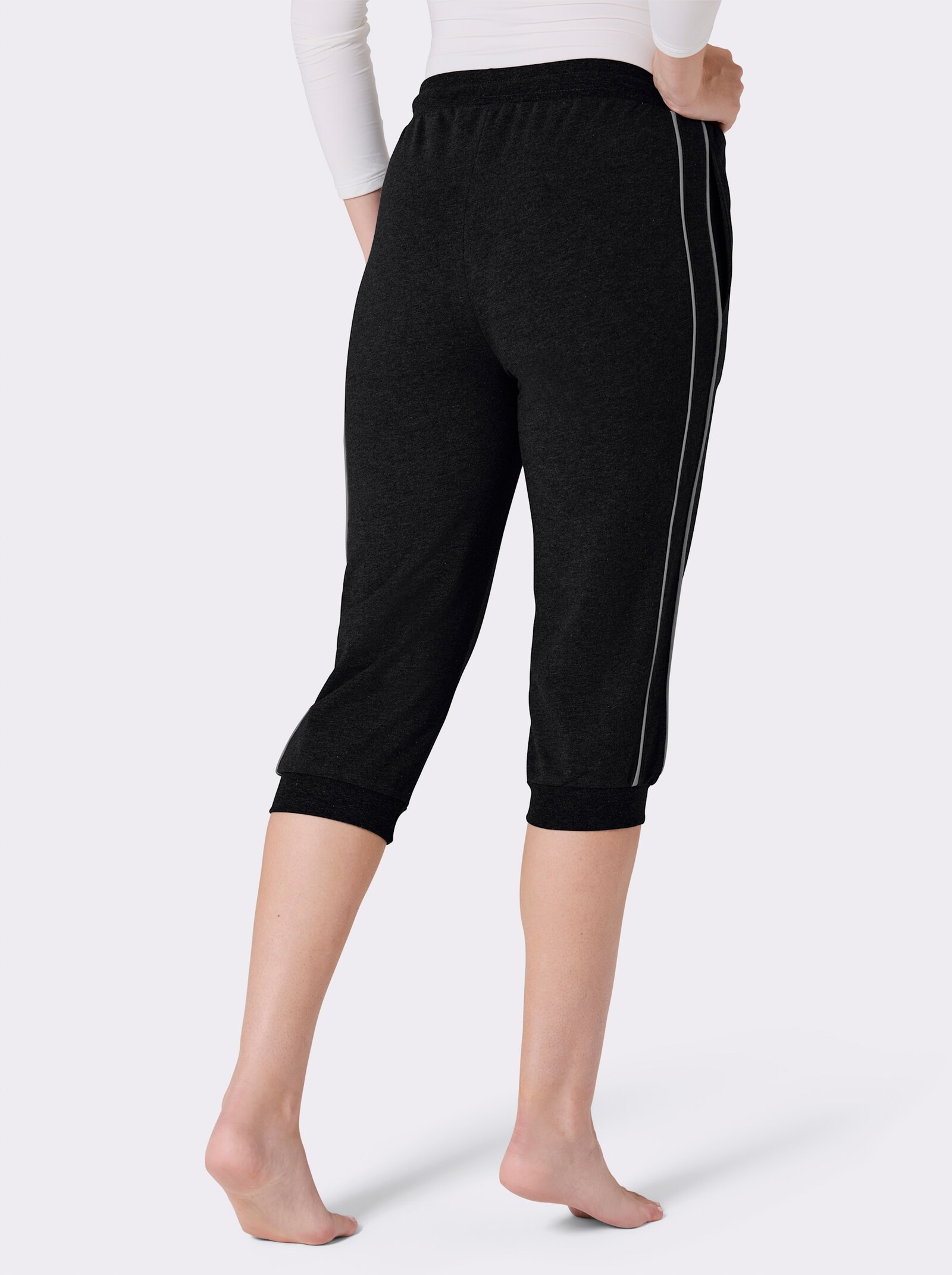 feel good Caprihose mit Bündchen - schwarz-weiß