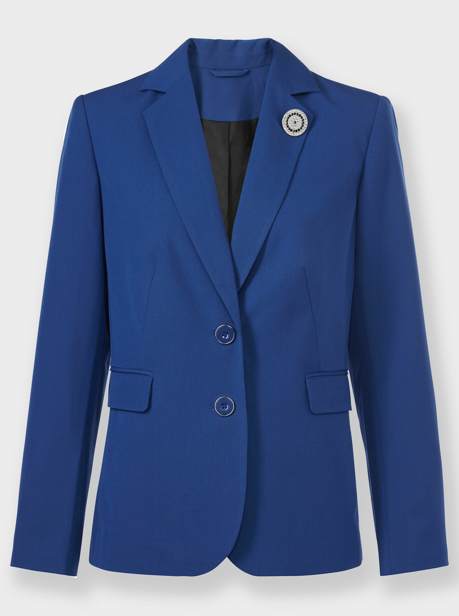 Blazer met platte schoudervullingen - koningsblauw