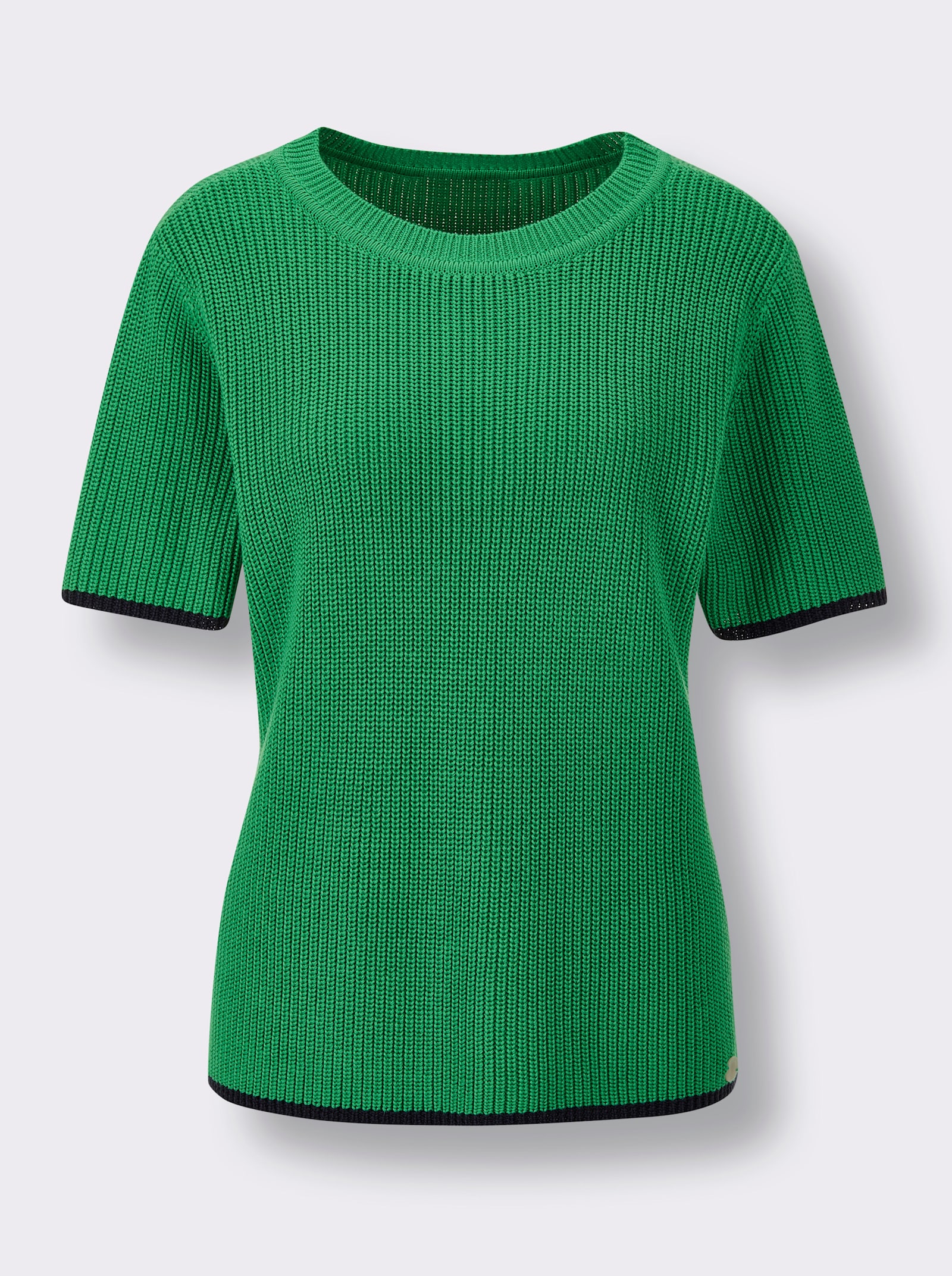 CREATION L PREMIUM Kurzarmpullover - grasgrün