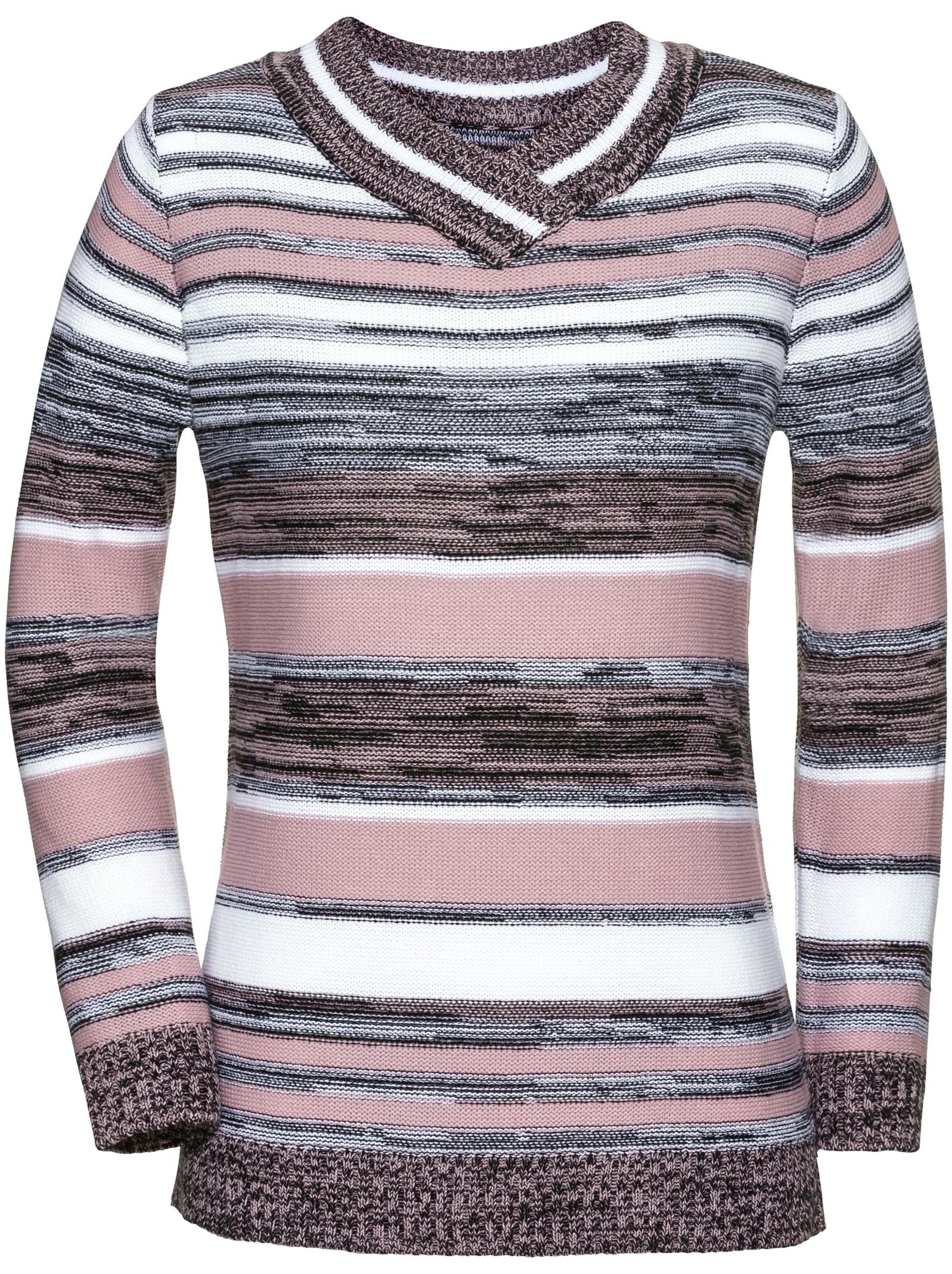 Pullover - rosé-gestreift