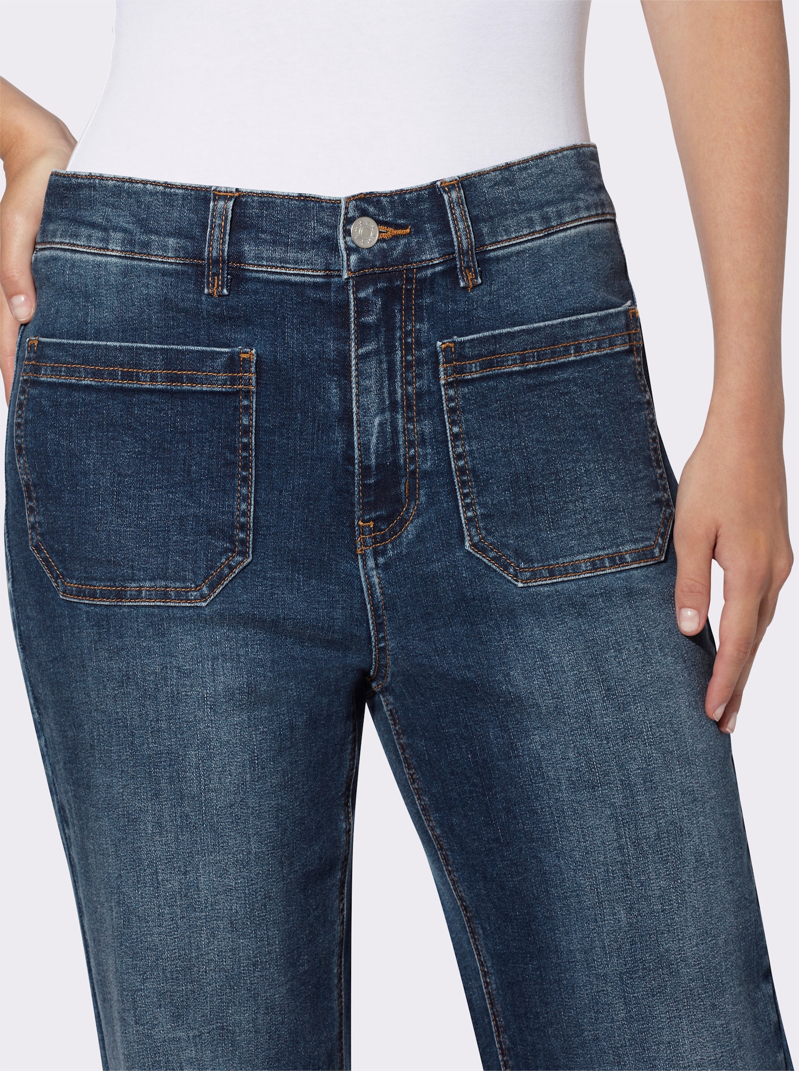 heine Jeans im Bootcut-Style - blue-stone-washed
