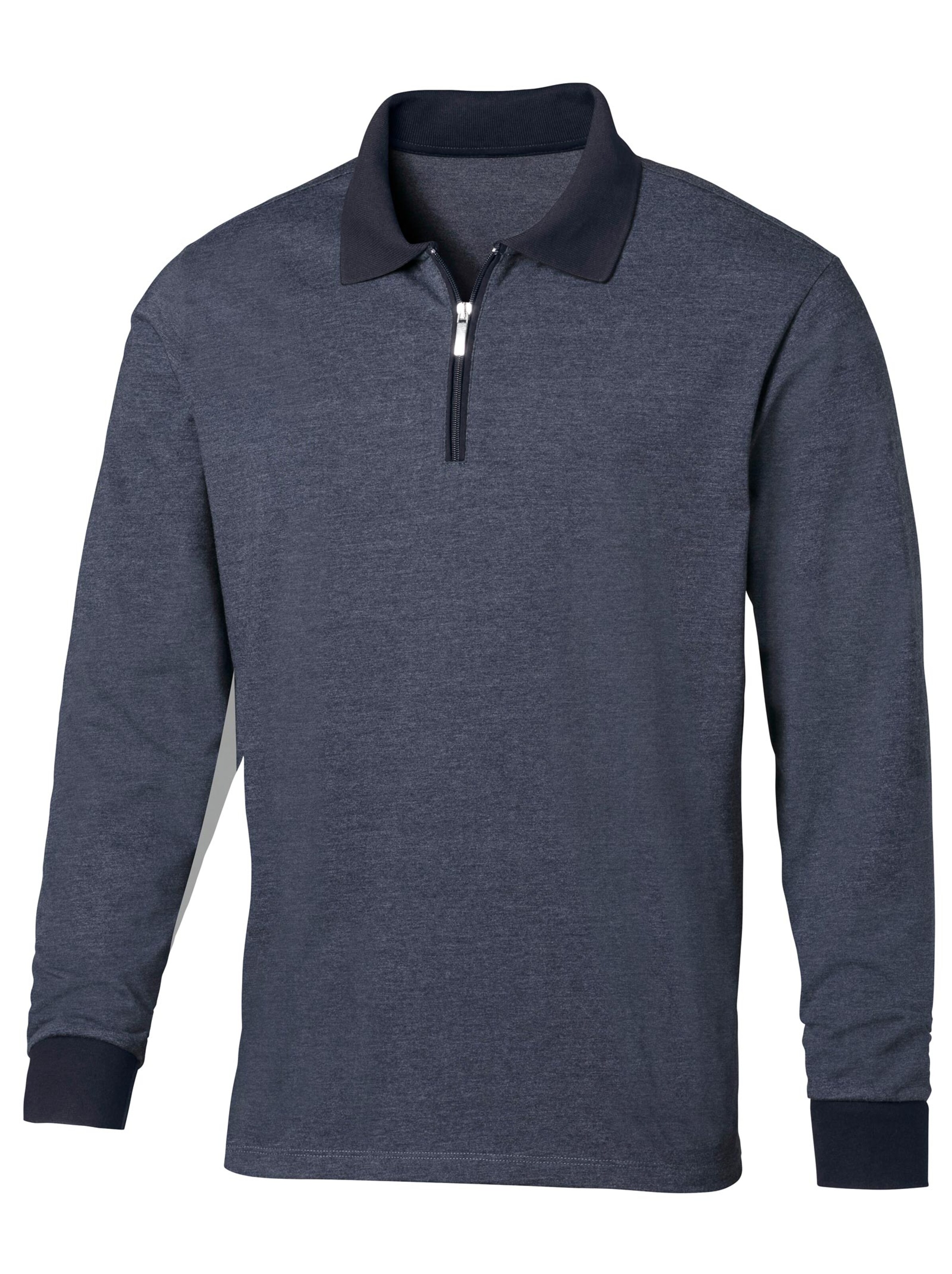 Poloshirt - blau-meliert