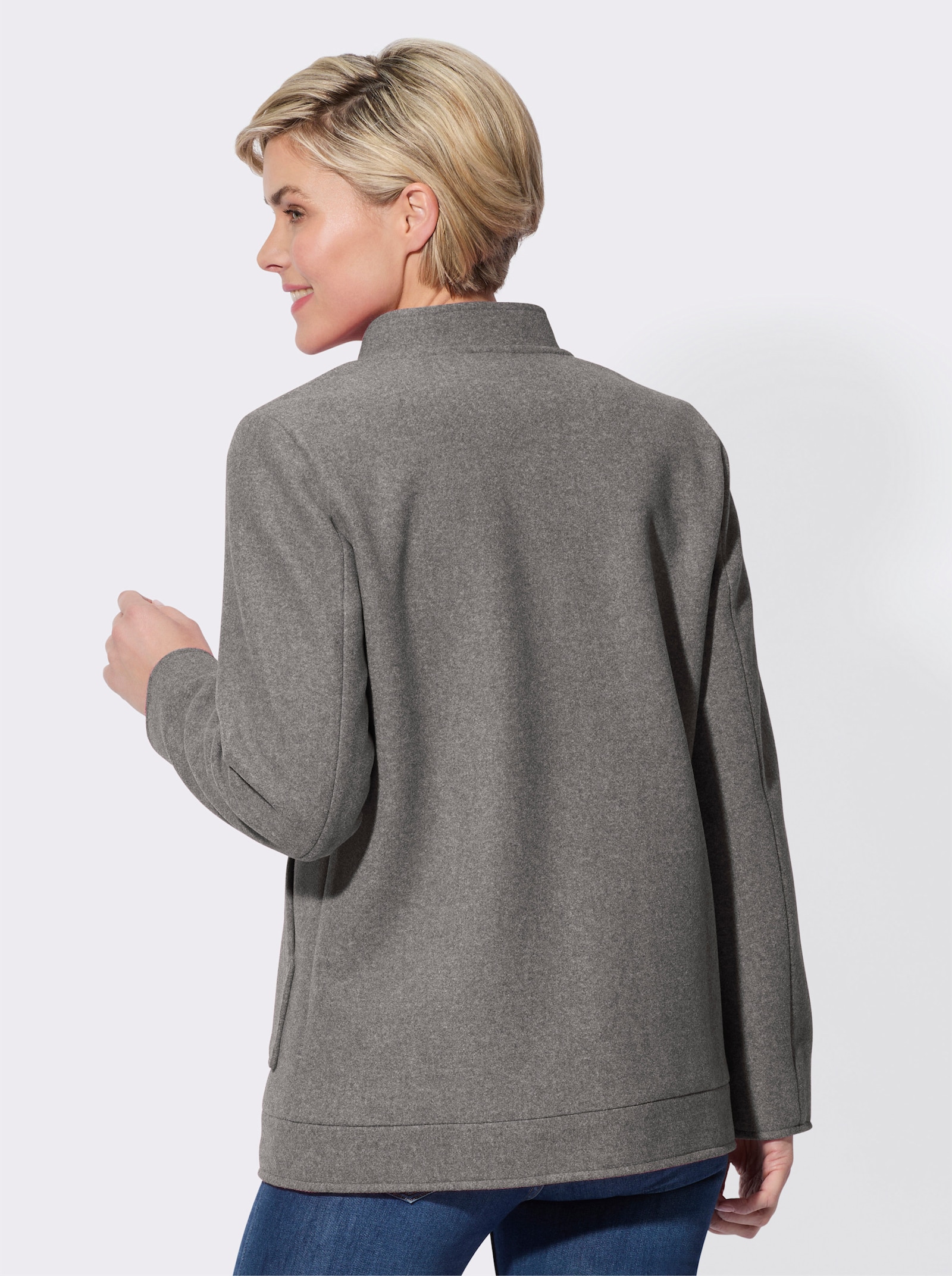 Jacke mit Stehkragen - graphit-meliert