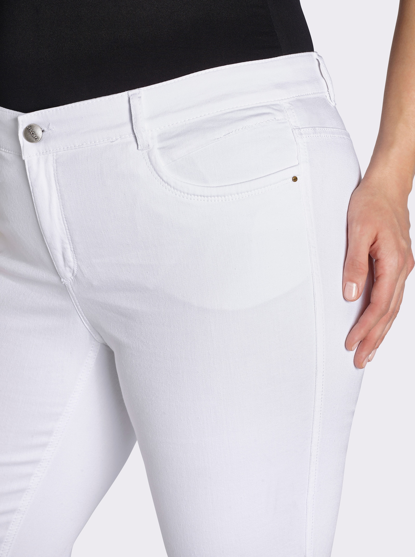 Ascari Stretch-Jeans in Röhren-Form - weiß