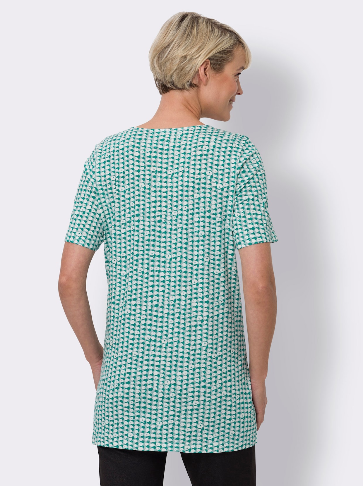 Longshirt - mint-smaragd-bedruckt