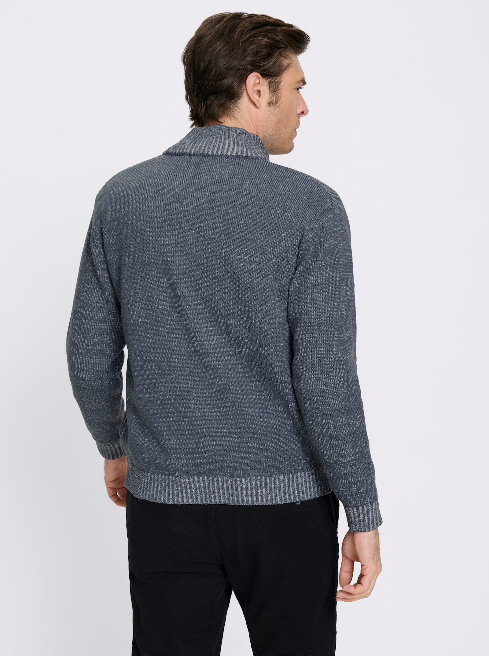 Catamaran Strickjacke mit Futter - rauchblau-meliert