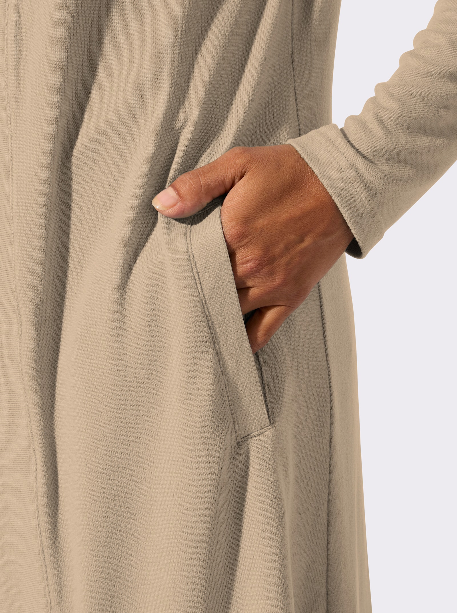 Shirtjacke in offener Form - beige