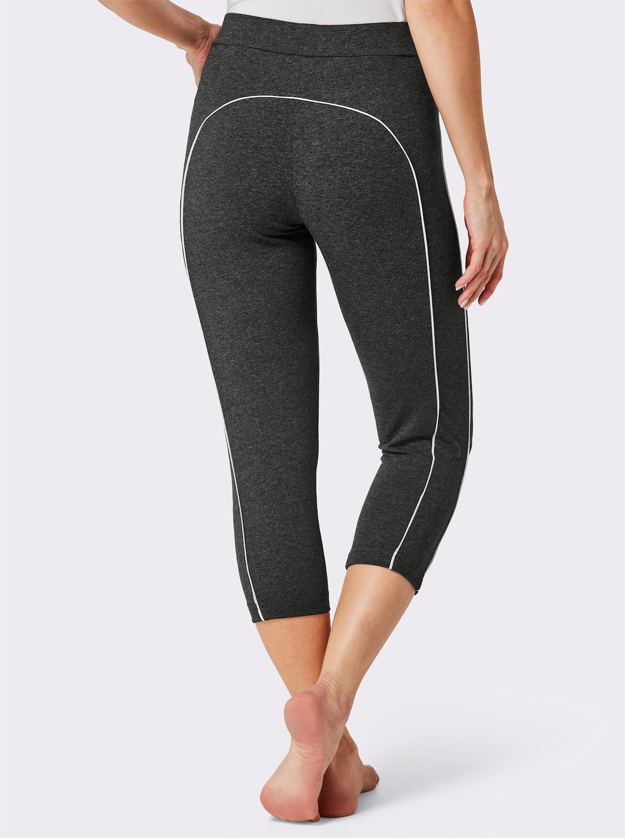 Plantier Leggings 3/4-lang - schwarz + anthrazit-meliert