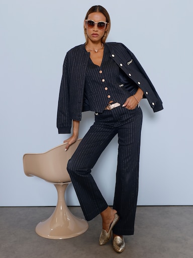 Blouson mit Nadelstreifen - dark blue-roségoldfarben-gestreift